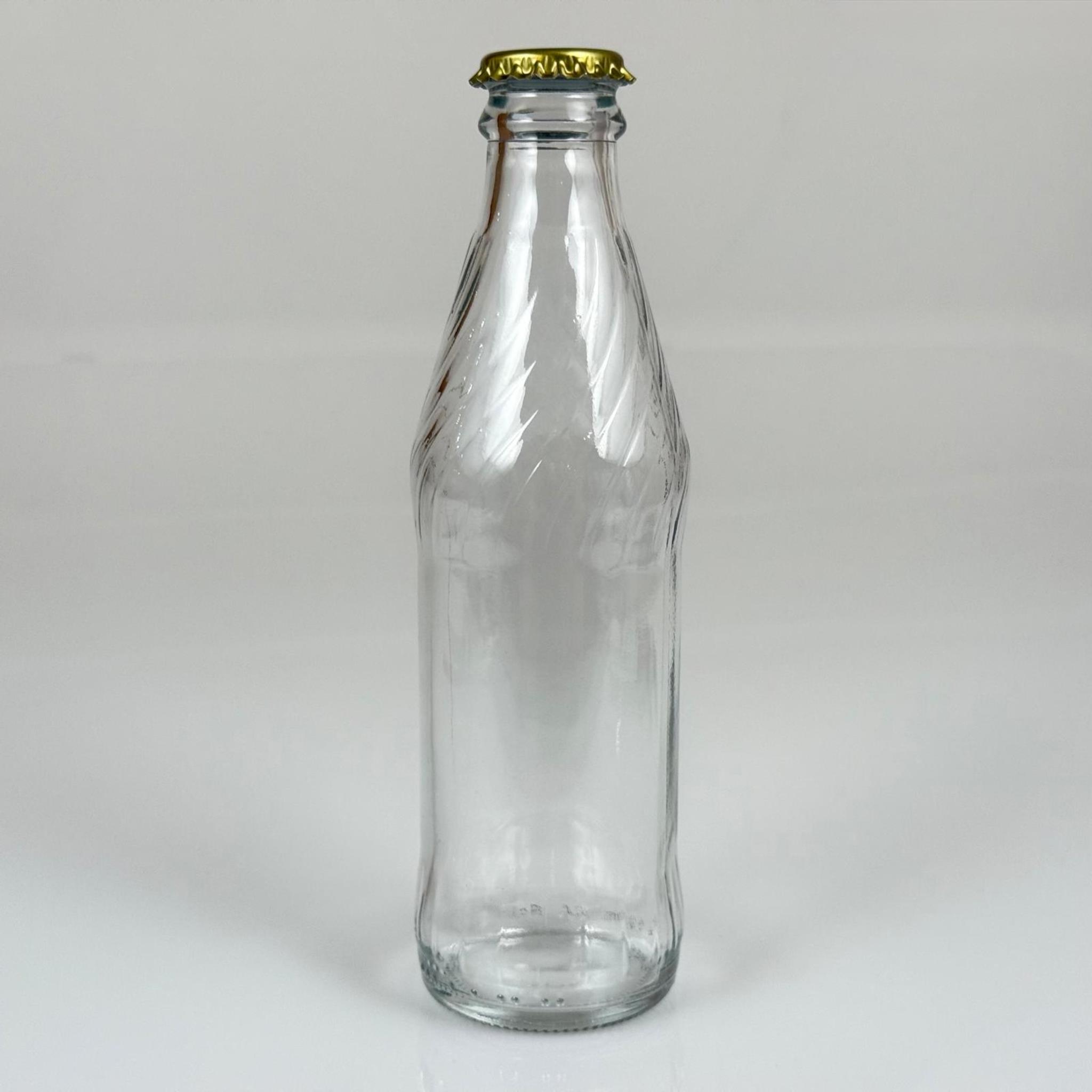 250 CC ŞEFFAF CAM GAZOZ ŞİŞESİ - GOLD KAPAKLI - 250 ML SODA ŞİŞESİ - ŞİŞE VE KAPAK AYRI GELİR