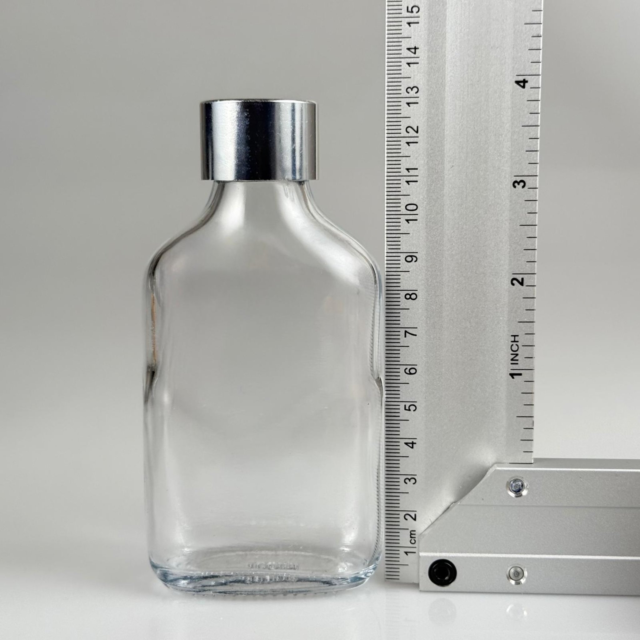 100 CC YASSI CAM COLD BREW ŞİŞE - SOĞUK KAHVE ŞİŞESİ + ALÜMİNYUM KAPLAMA GÜMÜŞ KAPAKLI TAKIM -  100 ML YASSI CAM ŞİŞE