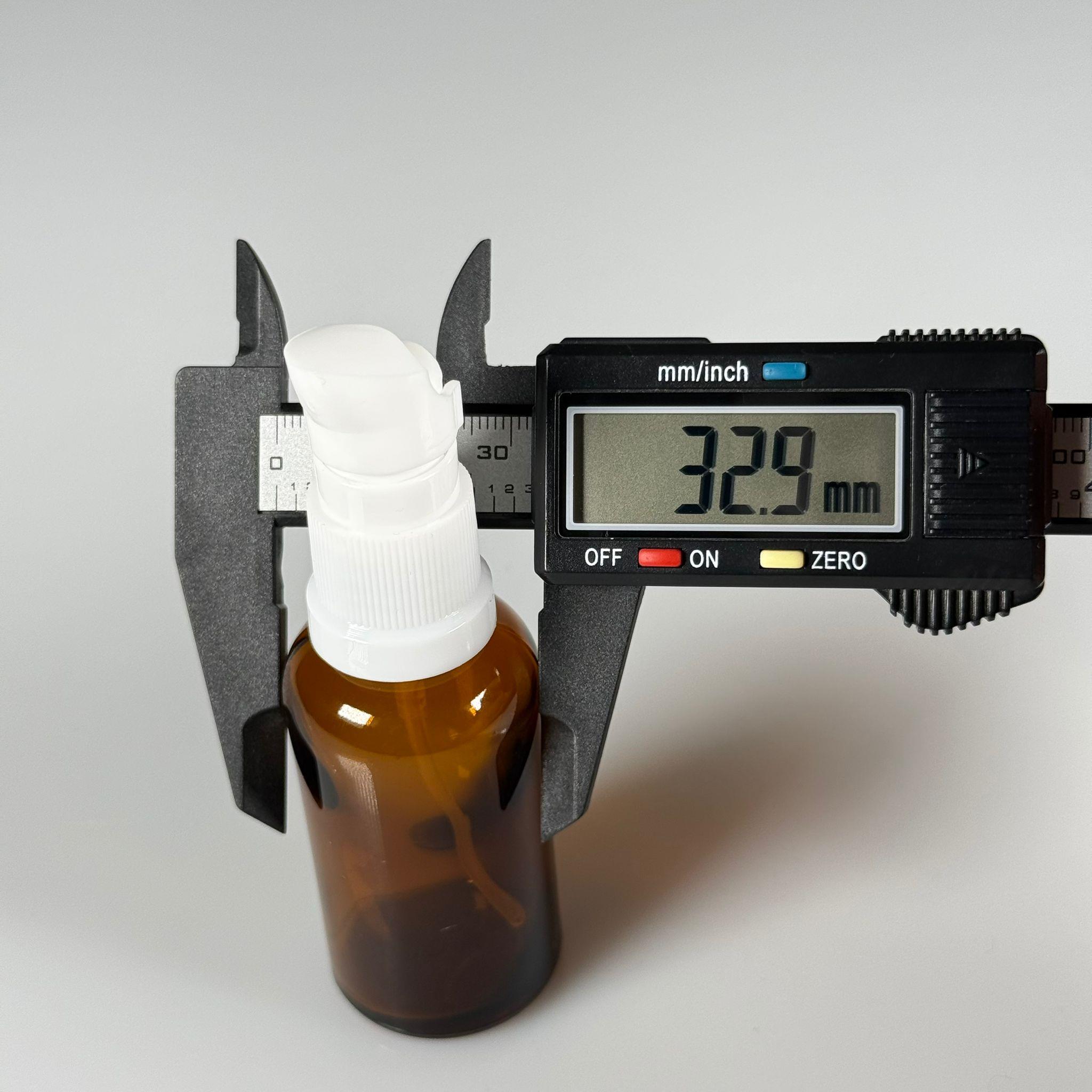 30 CC AMBER CAM ŞİŞE - SIZDIRMAZ ETEKLİ BEYAZ LOSYON POMPALI TAKIM - 30 ML LOSYON ŞİŞESİ - YAĞ, KREM GİBİ YOĞUN KIVAMLI SIVILAR İÇİN CAM AMBALAJ