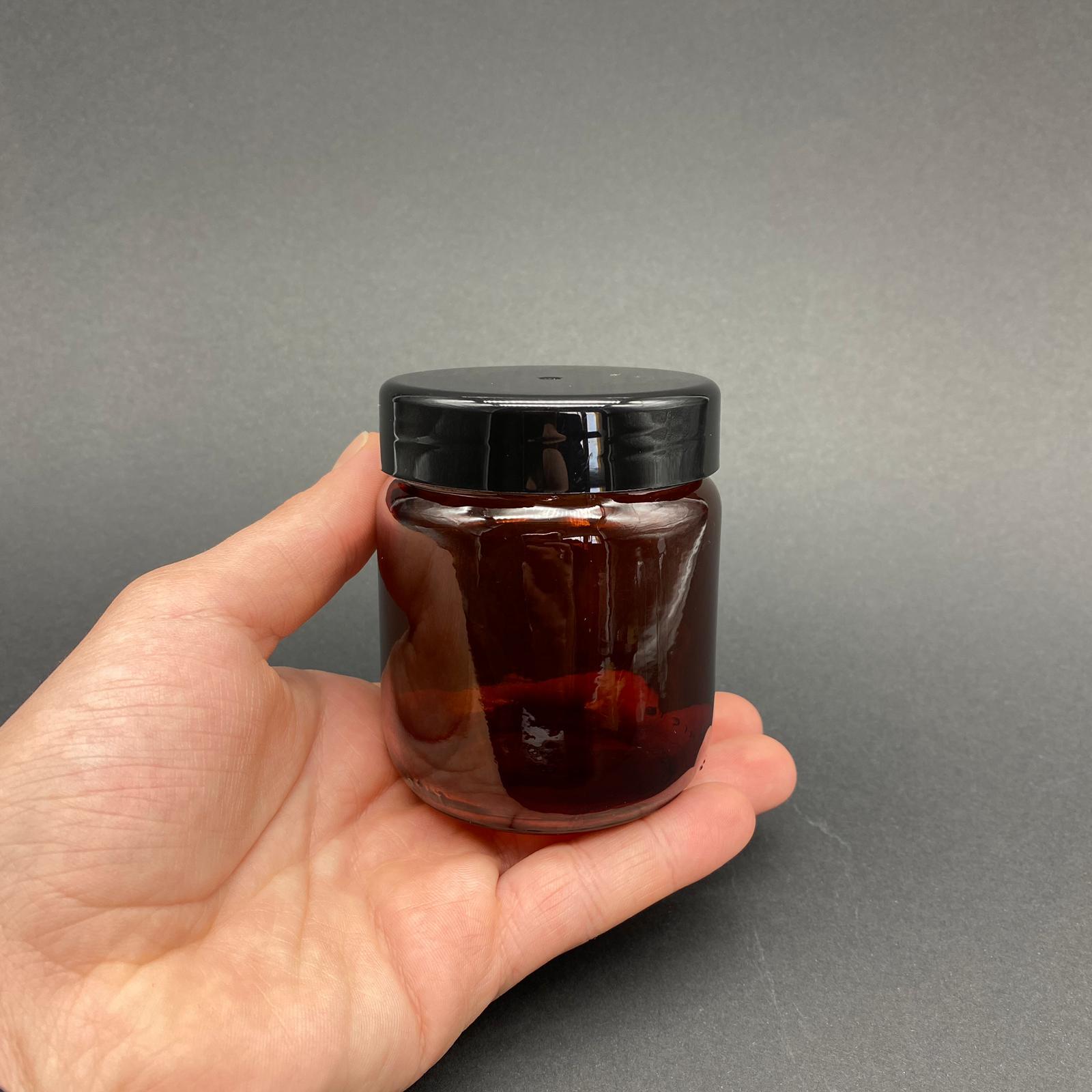 210 CC AMBER CAM KAVANOZ - SİYAH DERİN PLASTİK KAPAKLI - MUM KAVANOZU - 210 ML MUM İÇİN KAHVERENGİ KAVANOZ (KARGODA ÇİZİLEBİLİR - İADESİ YOKTUR)