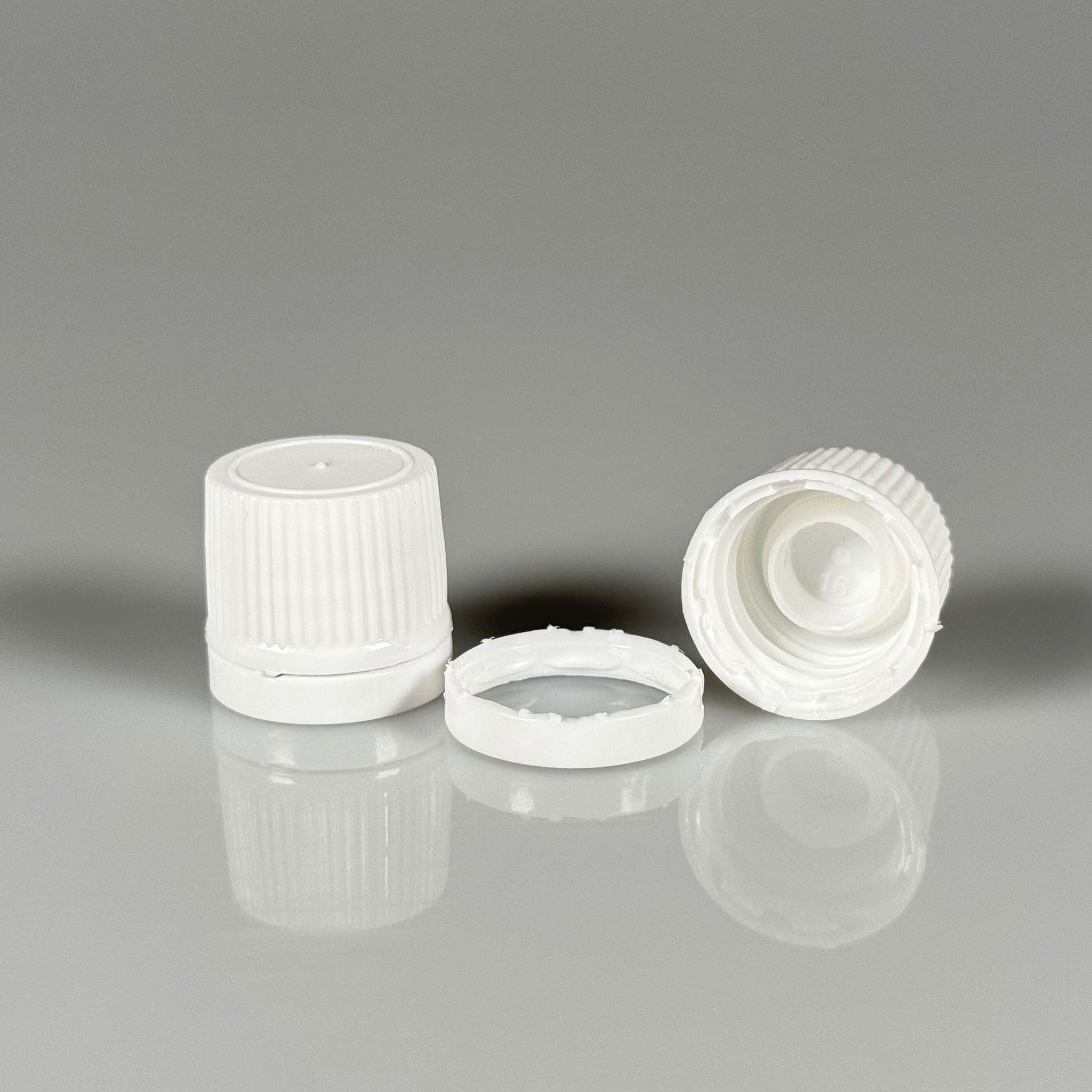 18 MM KİLİTLİ KENDİNDEN CONTALI BEYAZ KAPAK (DROPPER CAM ŞİŞELERDE SIZDIRMAZLIK TESTİNİ GEÇMİŞTİR)