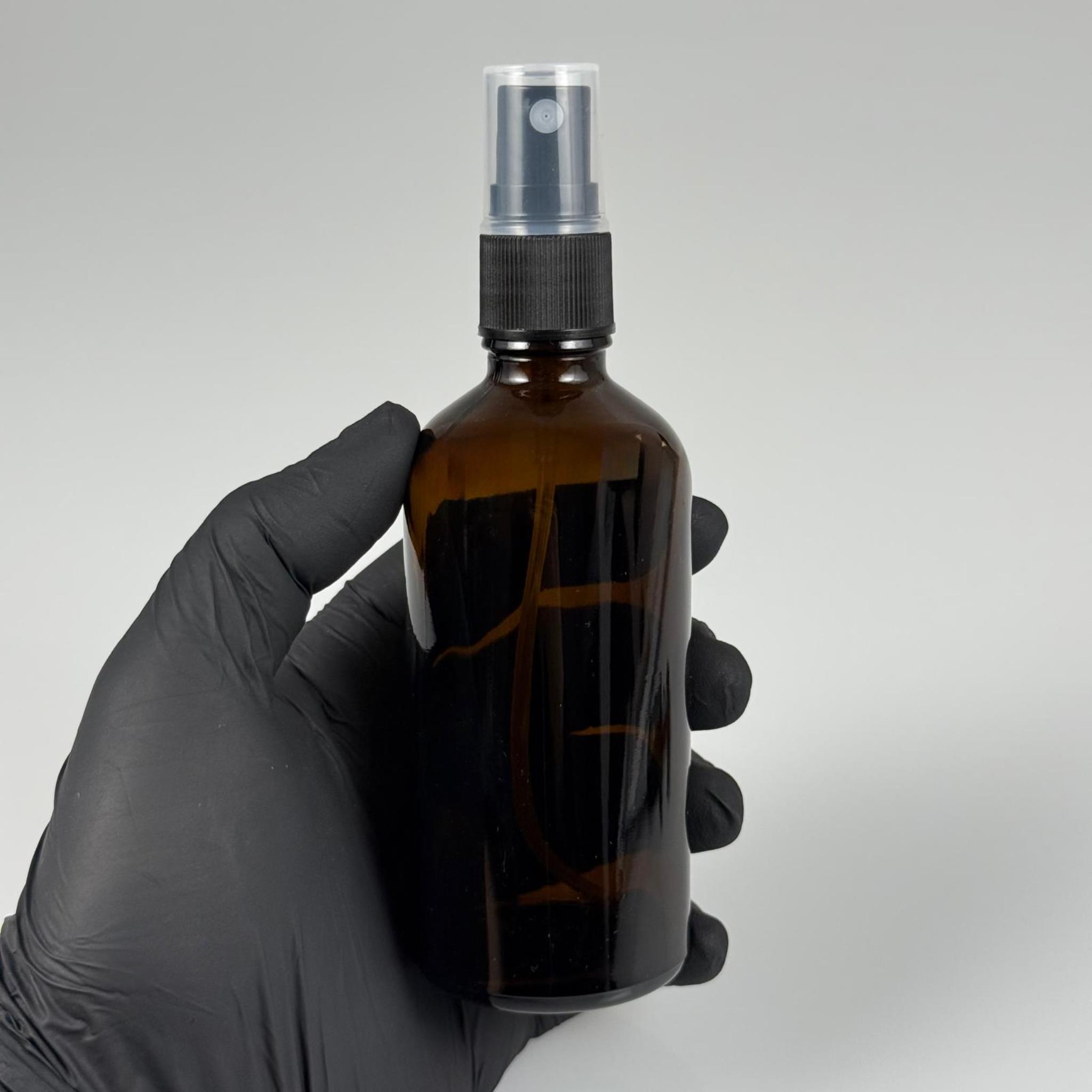 100 CC AMBER CAM ŞİŞE SİYAH SPREYLİ TAKIM - 100 ML SPREYLİ CAM ŞİŞE