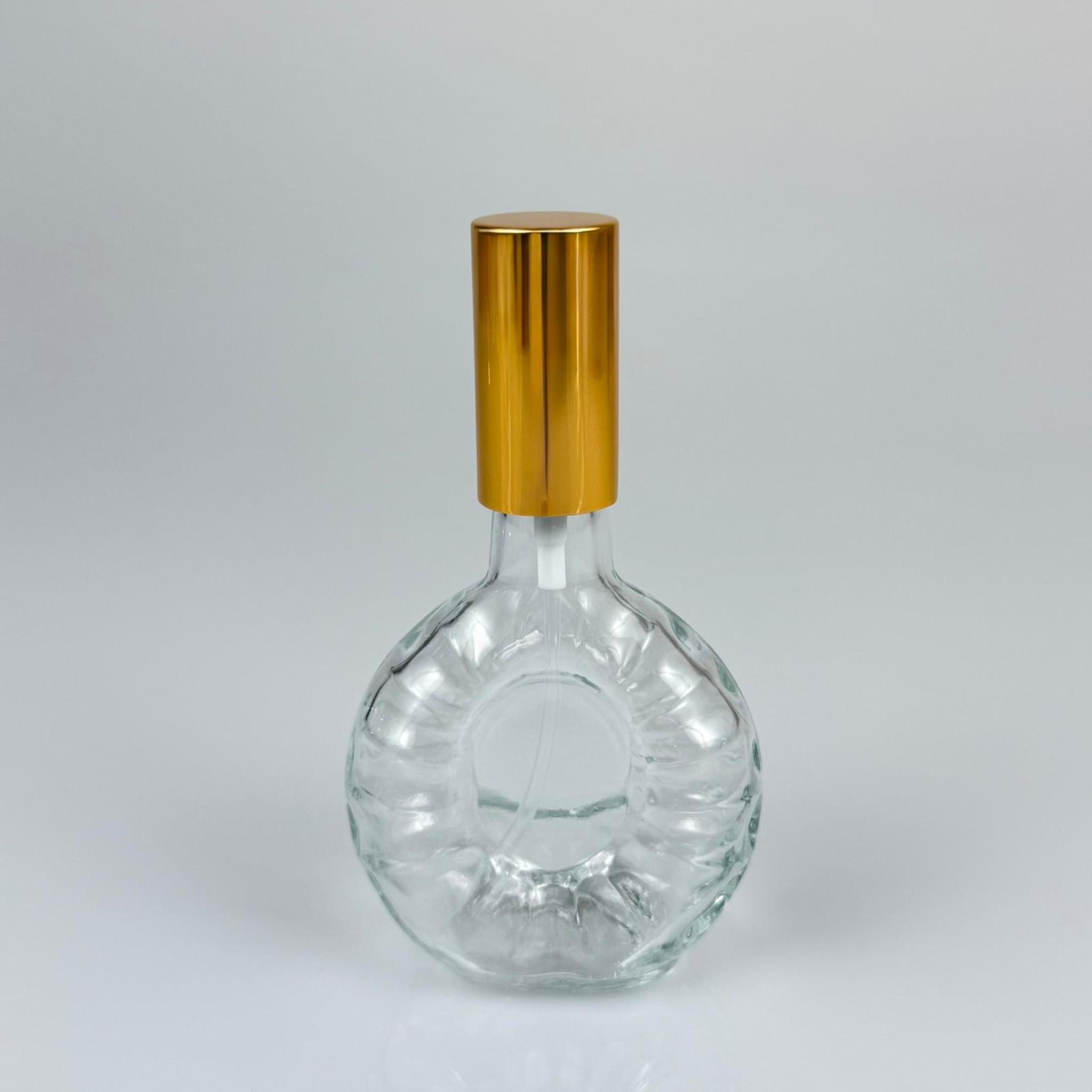 50 CC BOĞAZLI YASSI CAM ŞİŞE - VİDALI GOLD SPREYLİ PARFÜM KOLONYA ŞİŞESİ TAKIM - 50 ML PRESTİJLİ ŞİŞE