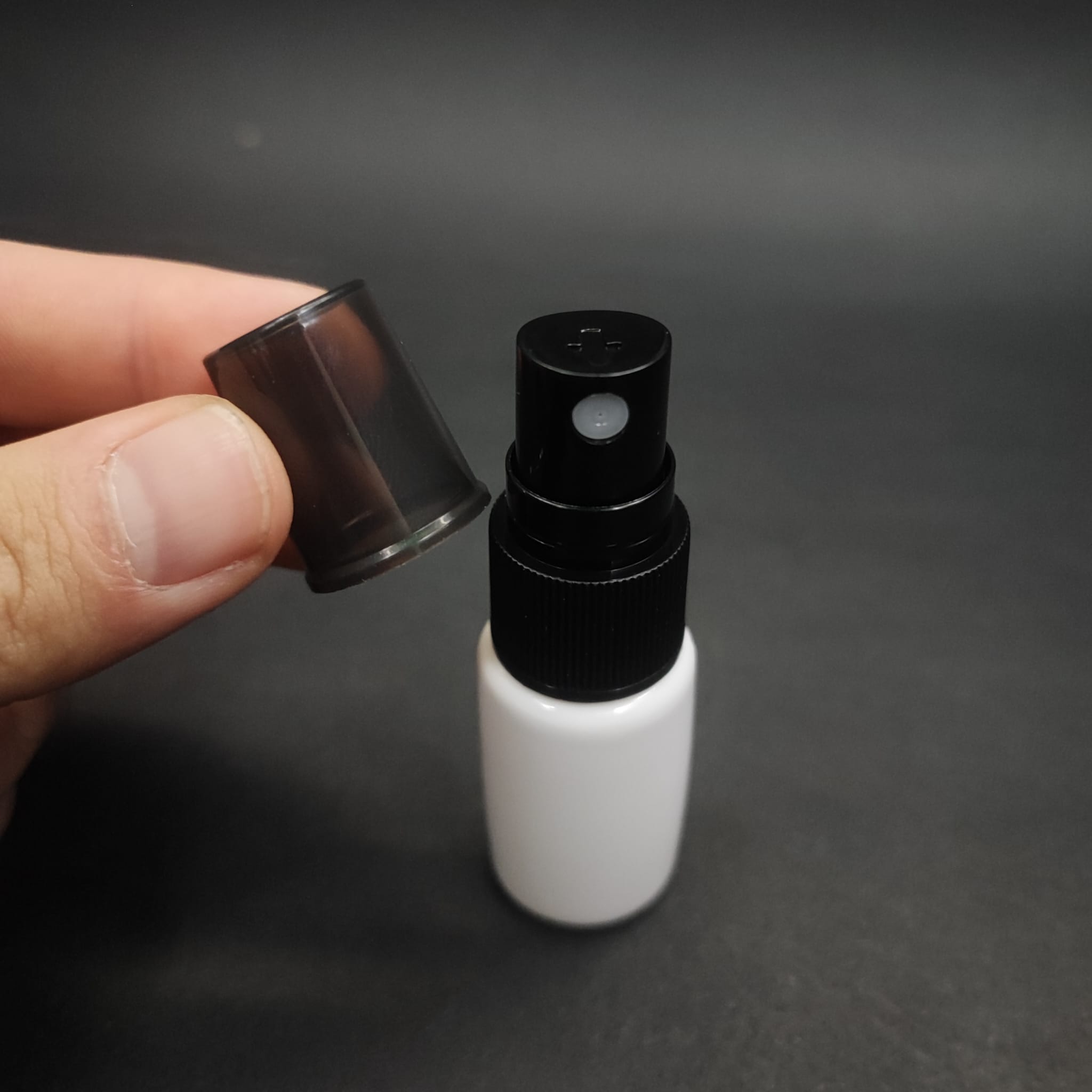 10 CC BEYAZ PET ŞİŞE - SİYAH SPREYLİ TESTER 10 ML PLASTİK ŞİŞE