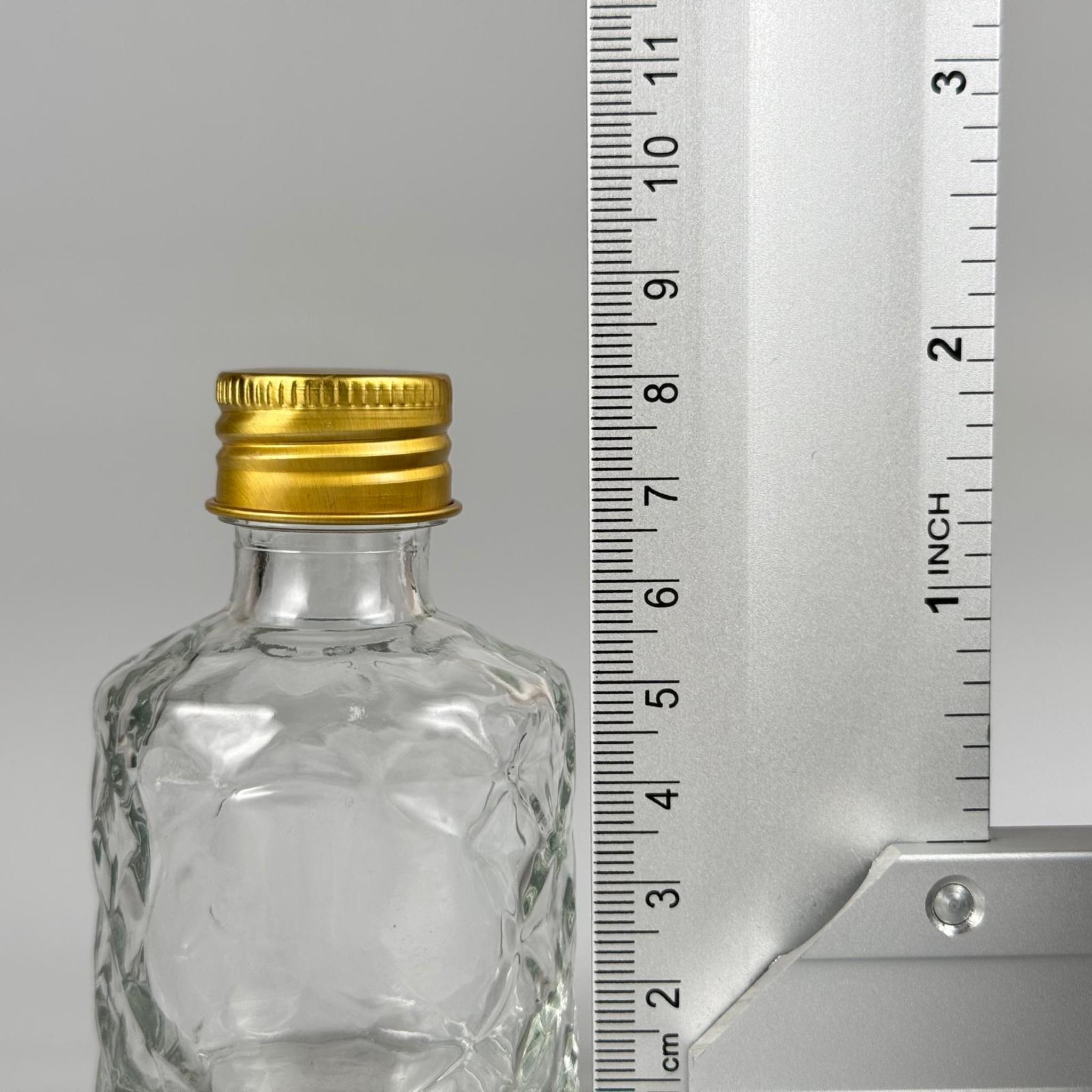 50 CC VELORA CAM ŞİŞE + KÖPÜK CONTALI GOLD METAL ALÜMİNYUM KAPAKLI - 50 ML LÜX CAM ŞİŞE