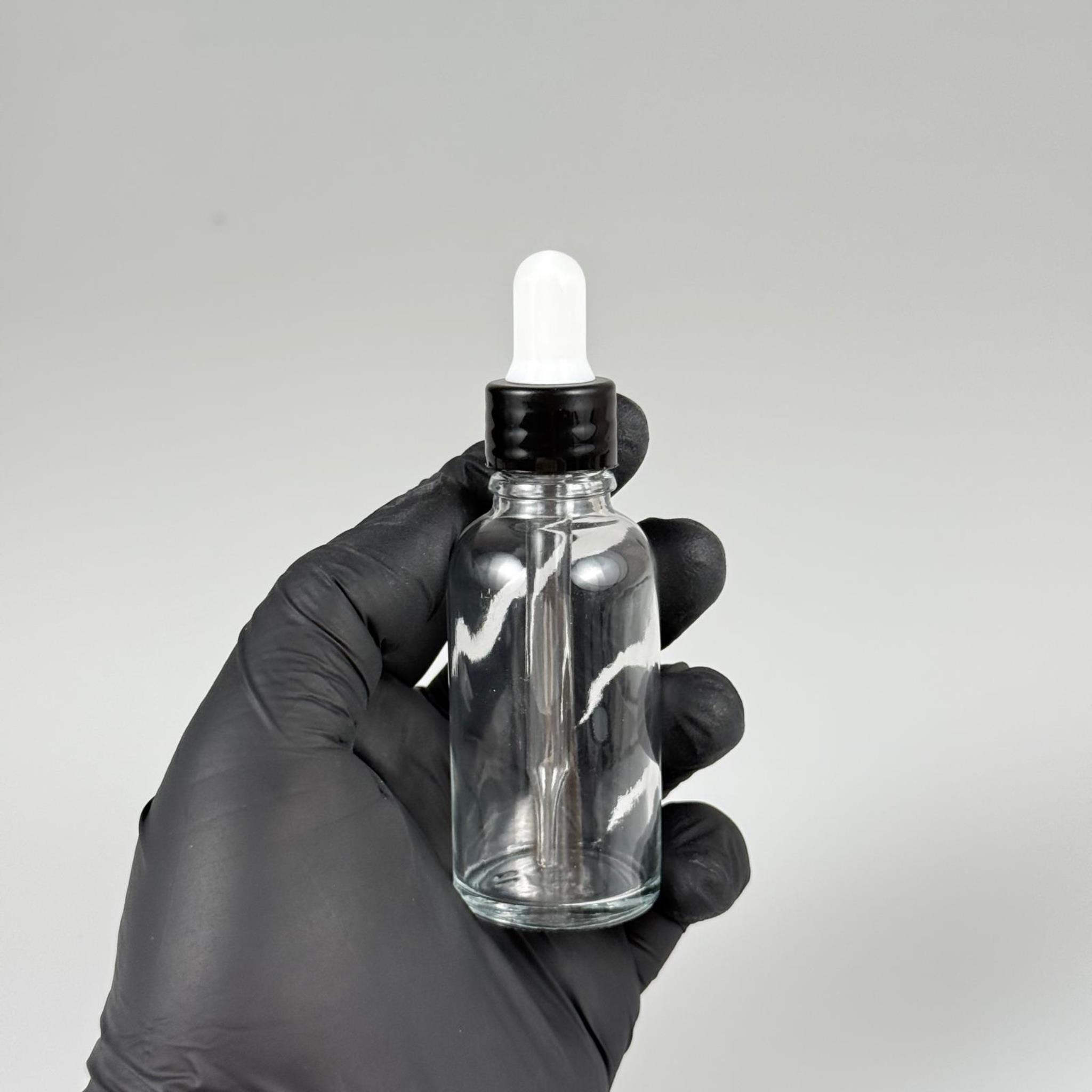 30 CC ŞEFFAF İNCE UÇLU CAM DAMLALIKLI ŞİŞE - BEYAZ EMZİK + SİYAH DÜZ KAPAK + CAM PİPET TAKIM - 30 ML ŞEFFAF DAMLALIKLI ŞİŞE SETİ
