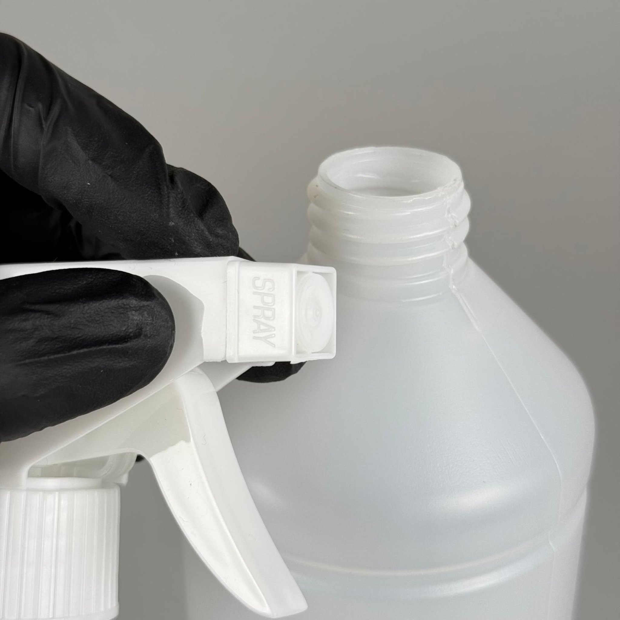 1000 CC TİNER ŞİŞESİ - BEYAZ  TRİGER TETİK SPREYLİ - 1000 ML KİMYASALA DAYANIKLI PLASTİK ŞİŞE - 1 LT POLİETİLEN ŞİŞE - UZUN