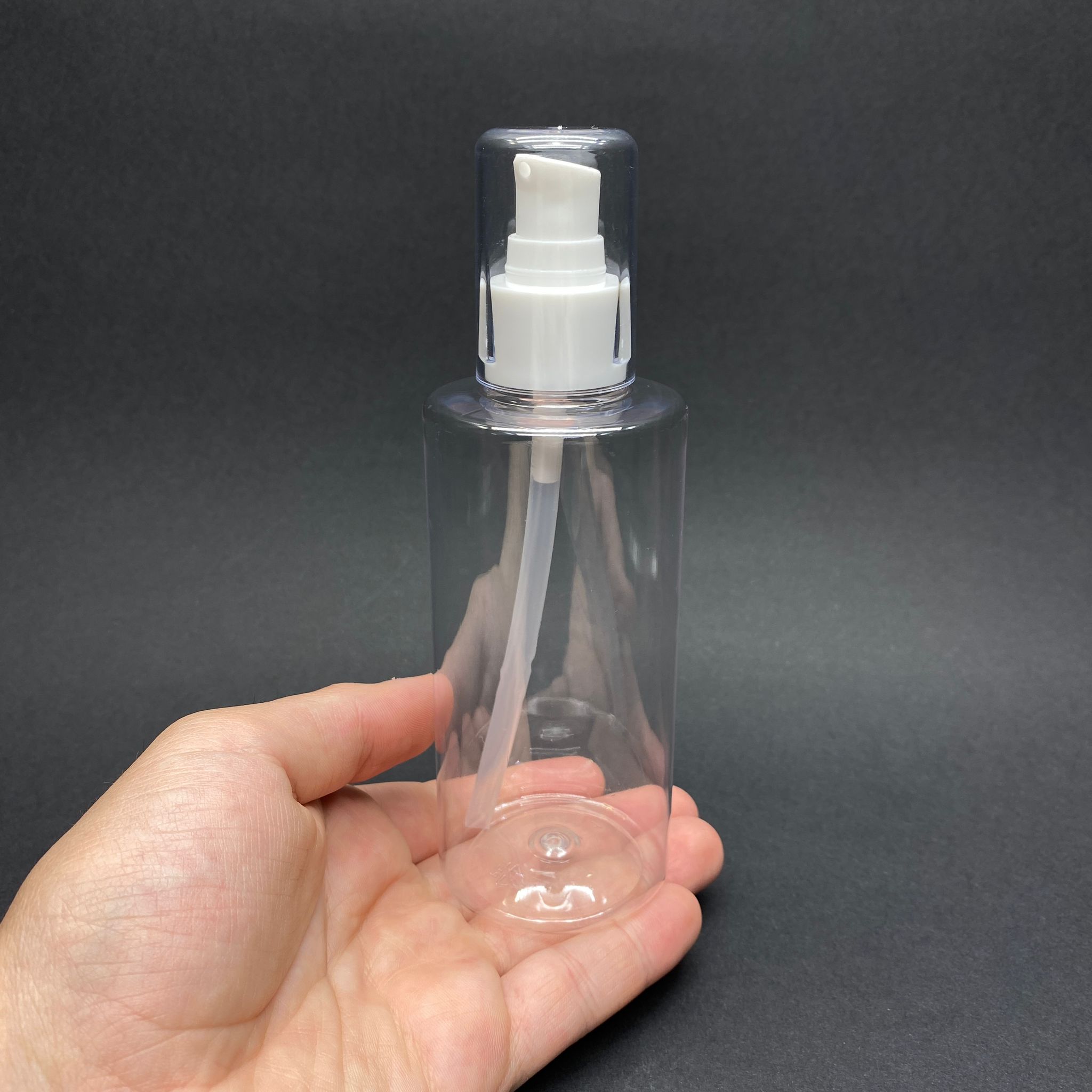 200 CC SİLİNDİR KESKİN KÜT MODEL SERT (25 GR) PET ŞİŞE - BEYAZ LOSYON KREM POMPALI - AĞIZ ÇAPI 24 MM - ŞEFFAF