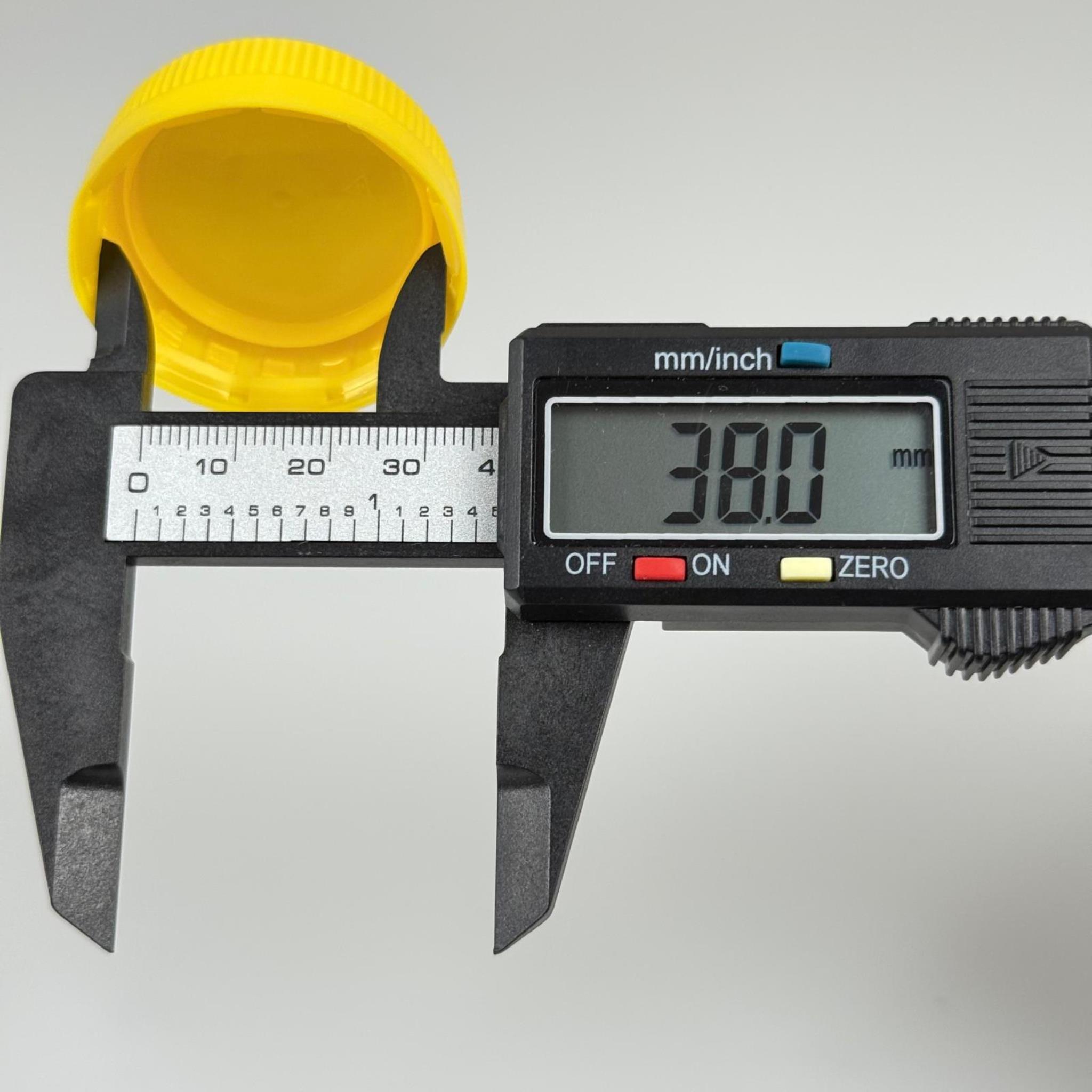 38 MM VİDALI KİLİTLİ PLASTİK KAPAK SARI - SU PETİ KAPAĞI - KİLİTLİ