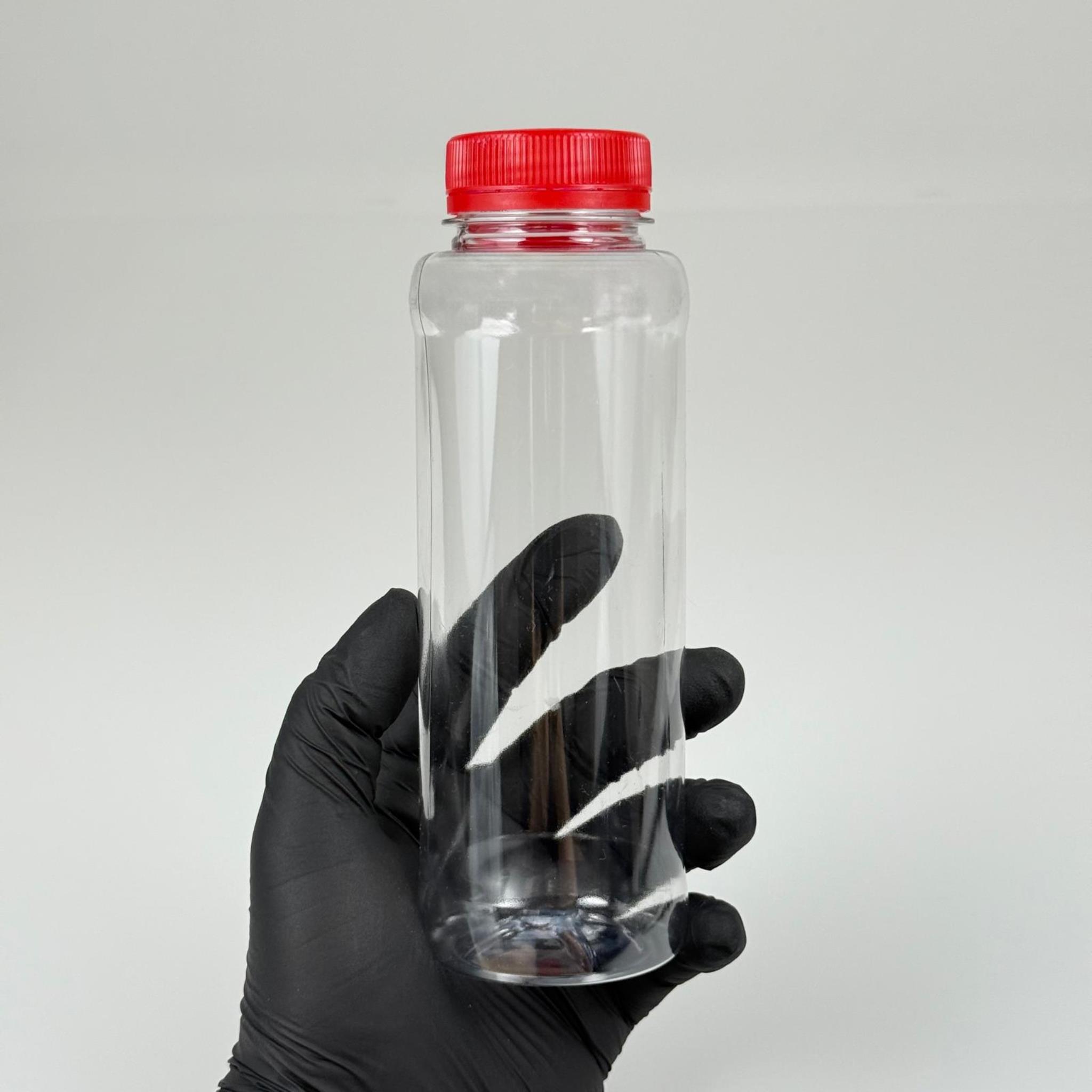330 CC DÜZ GENİŞ AĞIZLI PET ŞİŞE - KİLİTLİ KIRMIZI KAPAKLI - 330 ML DETOKS MEYVE SUYU ŞİŞESİ