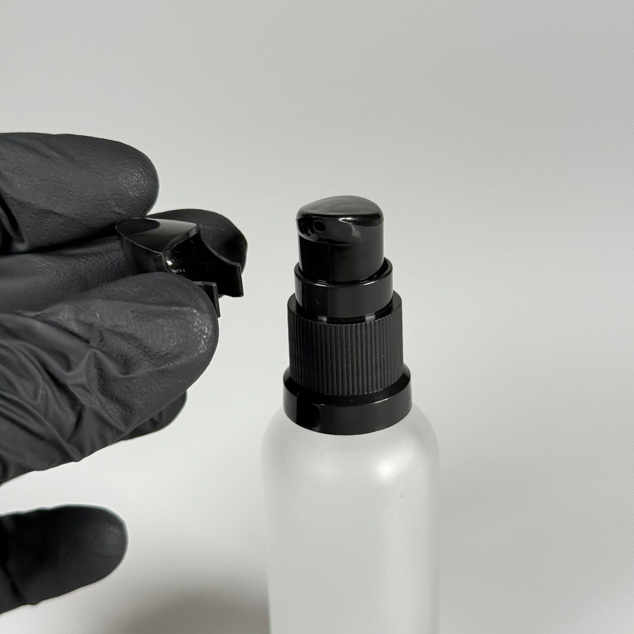 30 CC BUZLU CAM ŞİŞE - SIZDIRMAZ ETEKLİ SİYAH LOSYON POMPALI TAKIM - 30 ML LOSYON ŞİŞESİ - YAĞ, KREM GİBİ YOĞUN KIVAMLI SIVILAR İÇİN CAM AMBALAJ