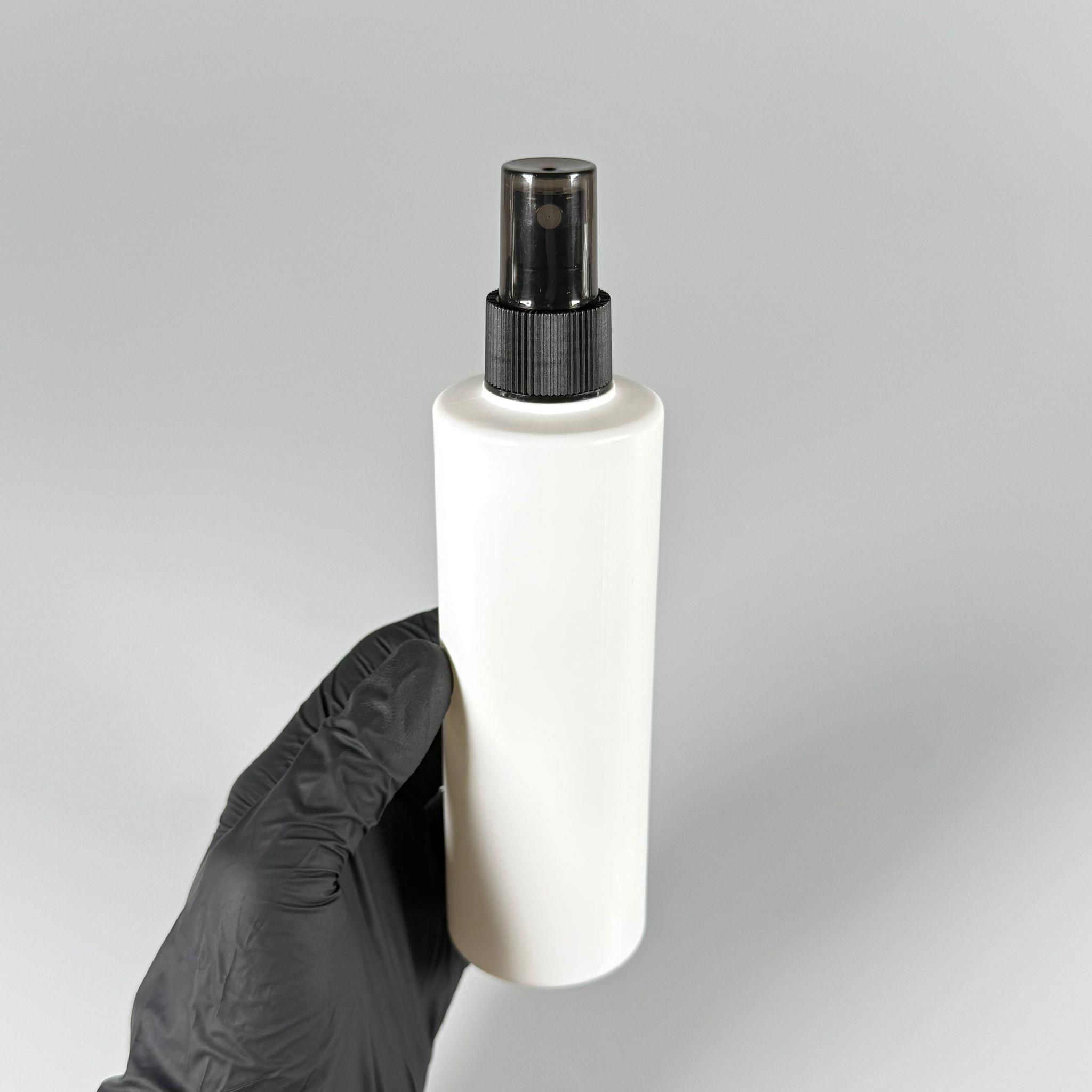 200 CC (SİLME 250 CC) BEYAZ SİLİNDİR MODEL MAT SERT POLİETİLEN ŞİŞE - SİYAH SPREYLİ - 200 ML BEYAZ SPREYLİ PLASTİK ŞİŞE