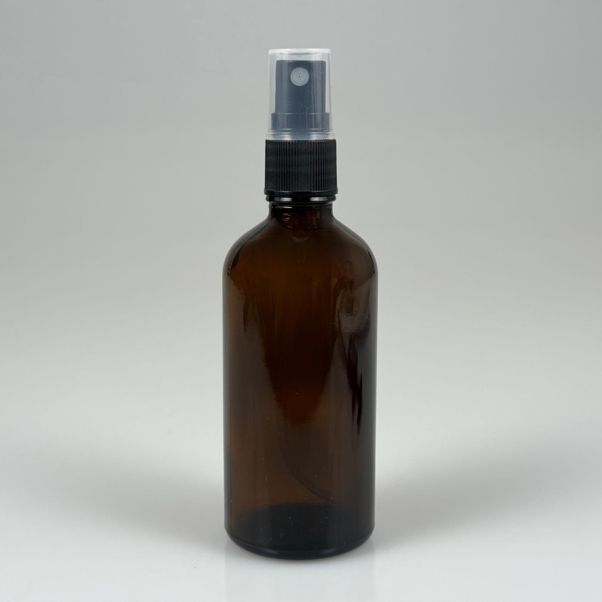 100 CC AMBER CAM ŞİŞE SİYAH SPREYLİ TAKIM - 100 ML SPREYLİ CAM ŞİŞE