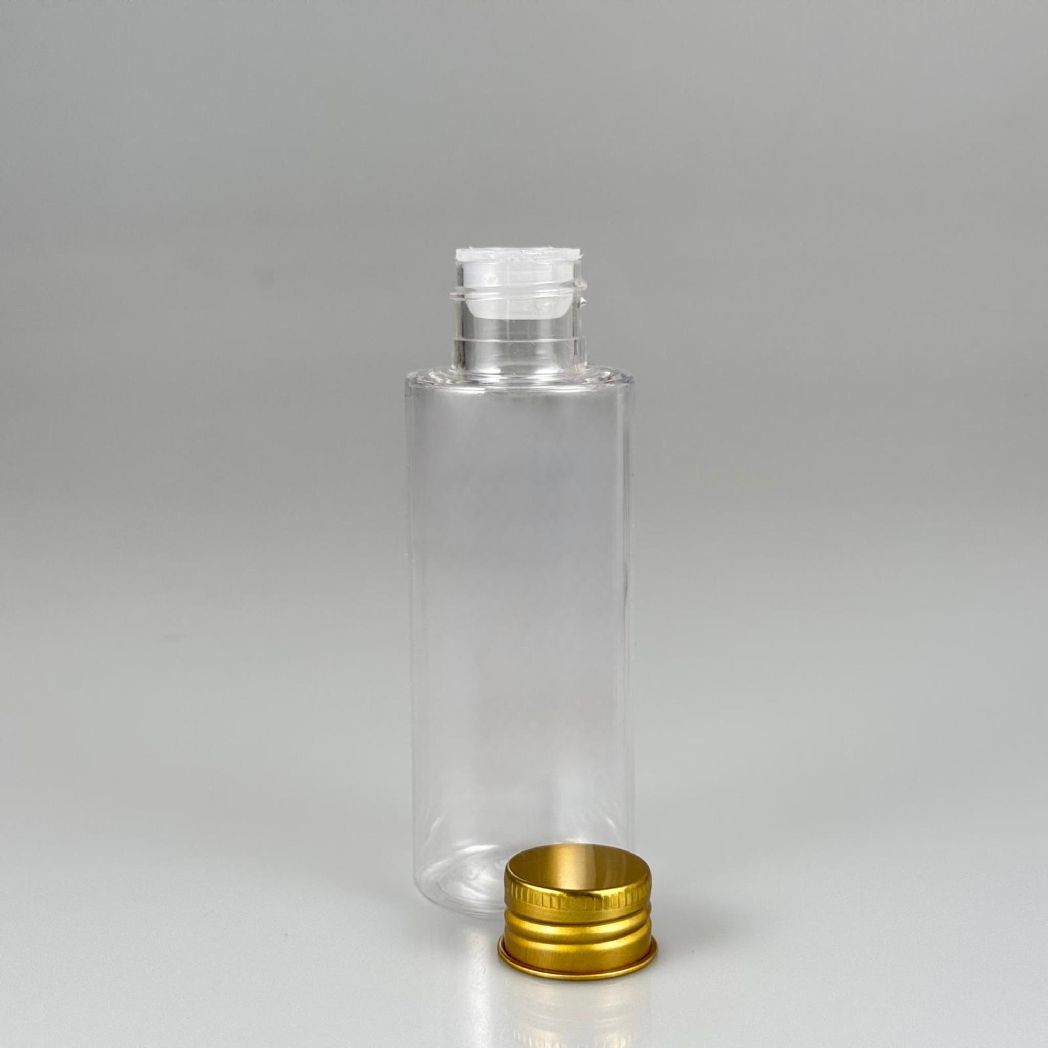 100 CC SİLİNDİR KESKİN KÜT MODEL SERT (17 GR) PET KOLONYA ŞİŞESİ 24 AĞIZ + KÖPÜK CONTALI GOLD METAL ALÜMİNYUM KAPAK TAKIM - 100 ML KAPAKLI PLASTİK ŞİŞELER