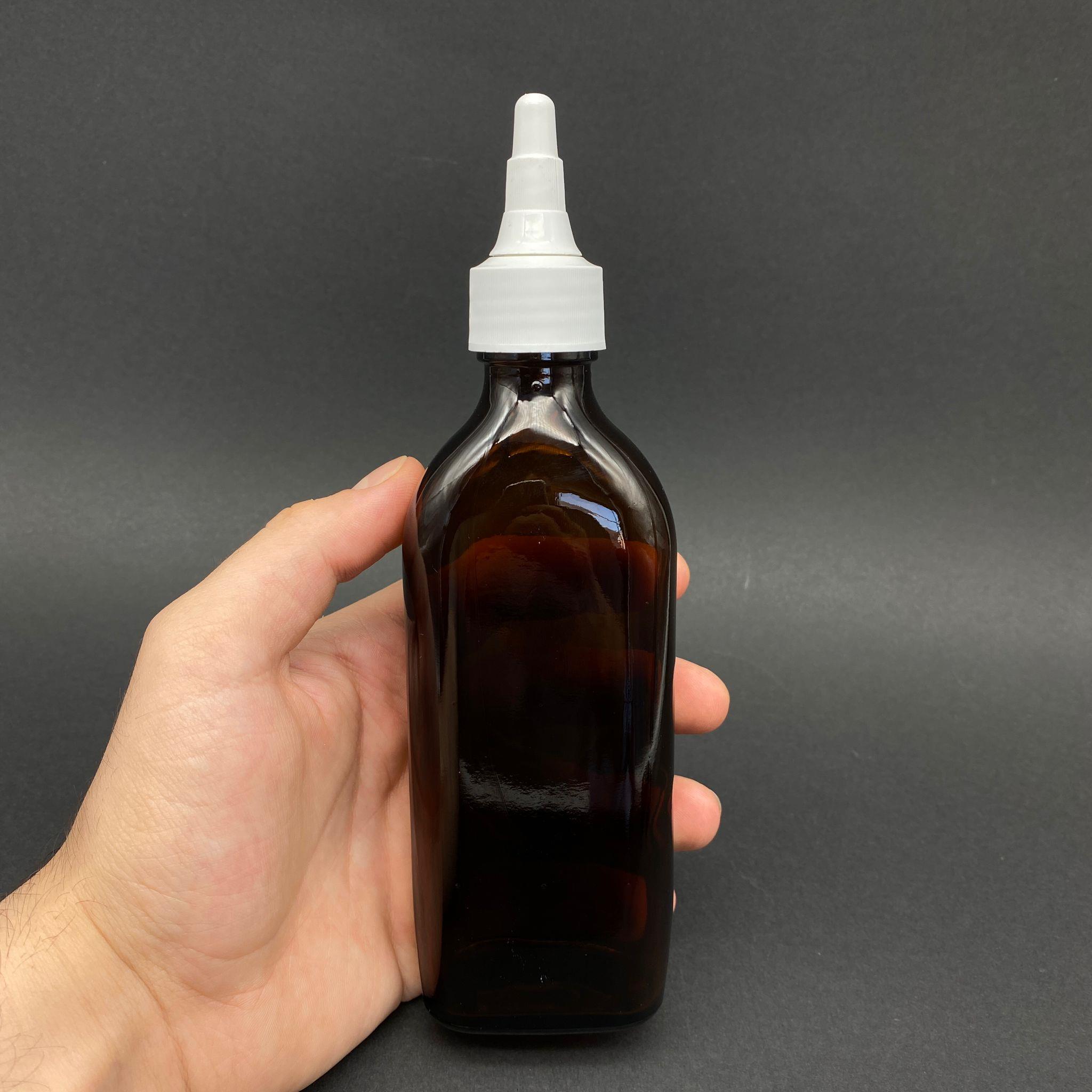 150 CC AMBER YASSI CAM ŞİŞE - BEYAZ ASANSÖR KAPAKLI - 150 ML YASSI CAM ŞİŞE