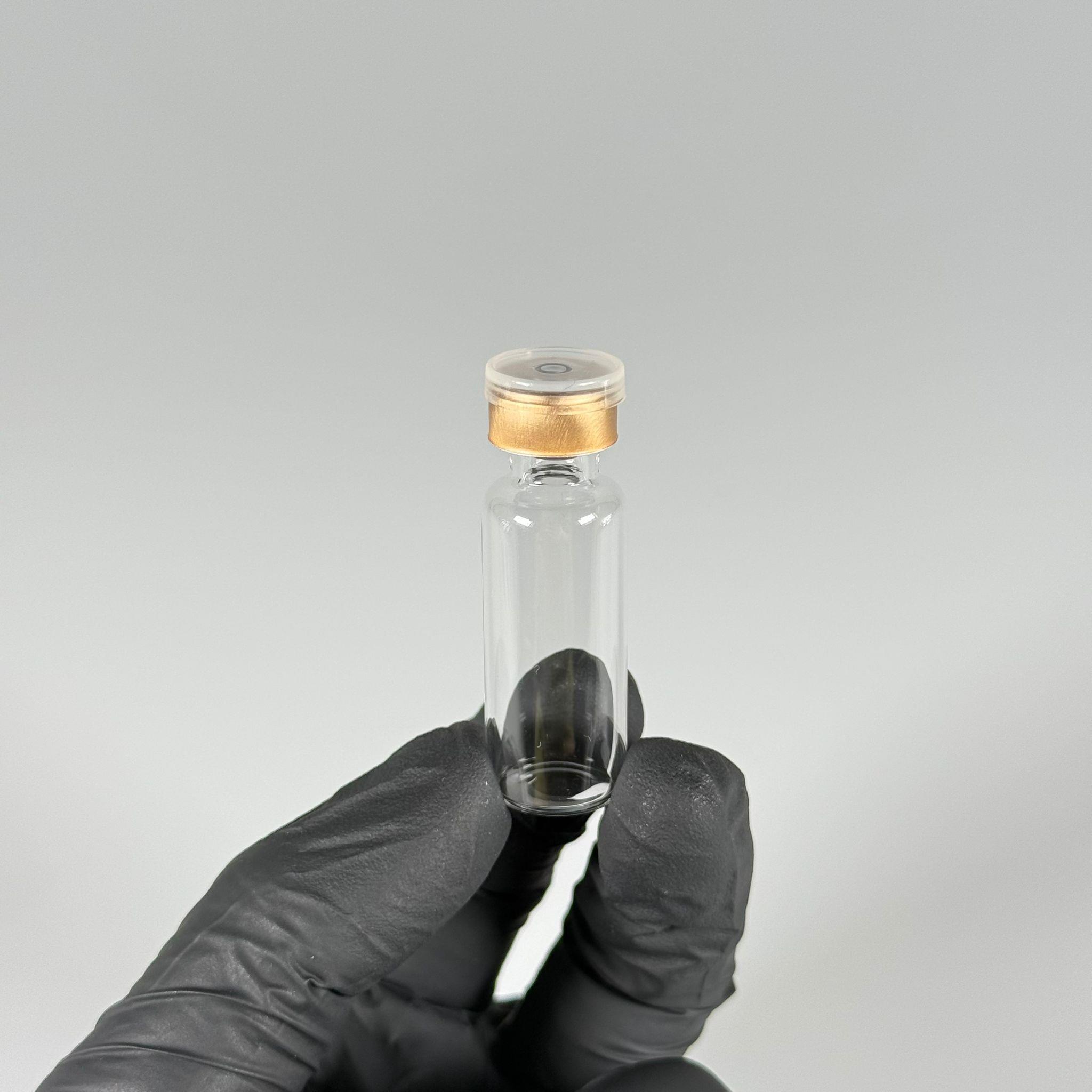 4 ML vial flakon şişe - 13 ağız 4 cc şeffaf cam ilaç şişesi + kauçuk butil enjektör tıpası + gold alüminyum kapaklı takım