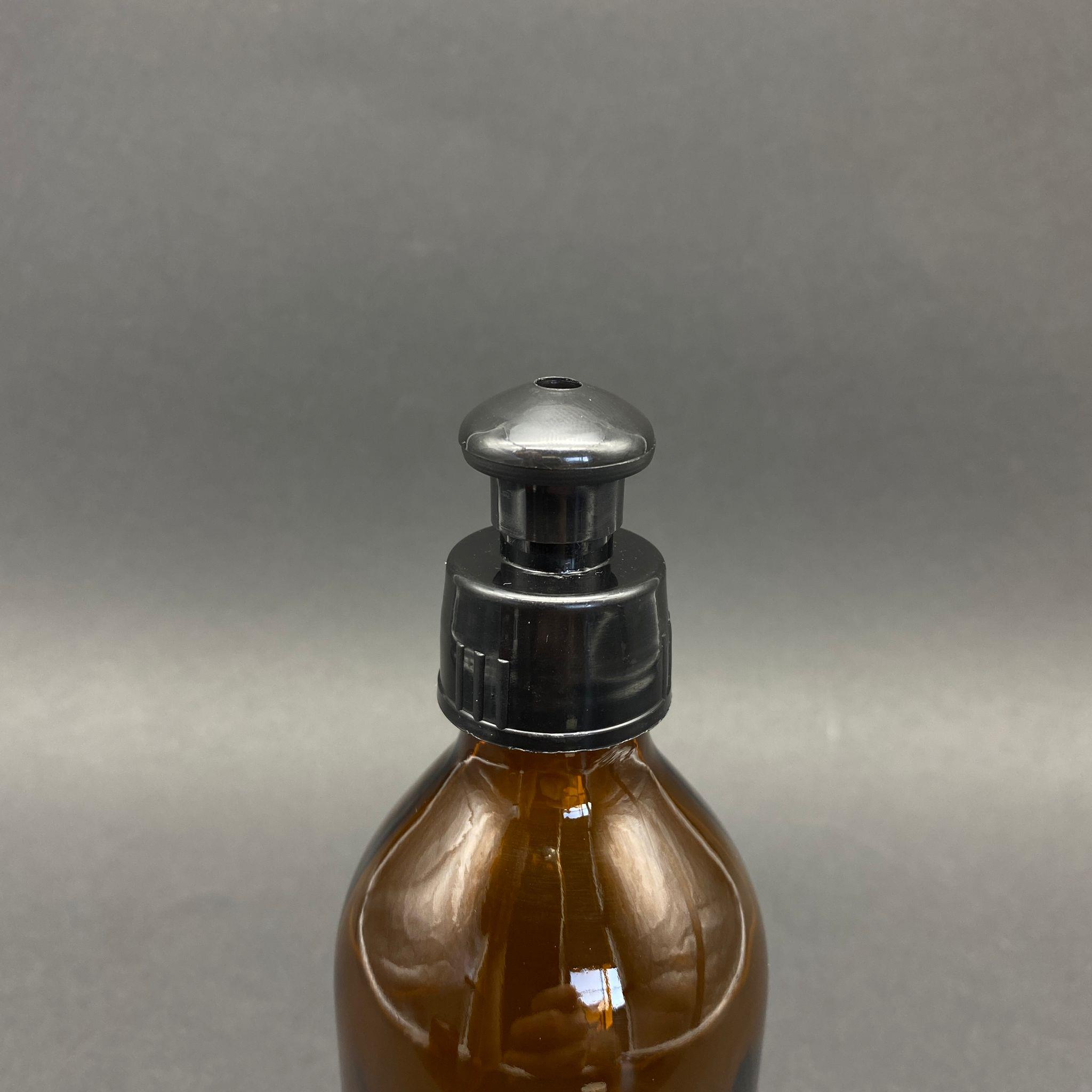 200 CC AMBER CAM ŞİŞE - SİYAH AKITICILI PUSHPULL KAPAKLI - 200 ML KAHVERENGİ CAM ŞİŞE