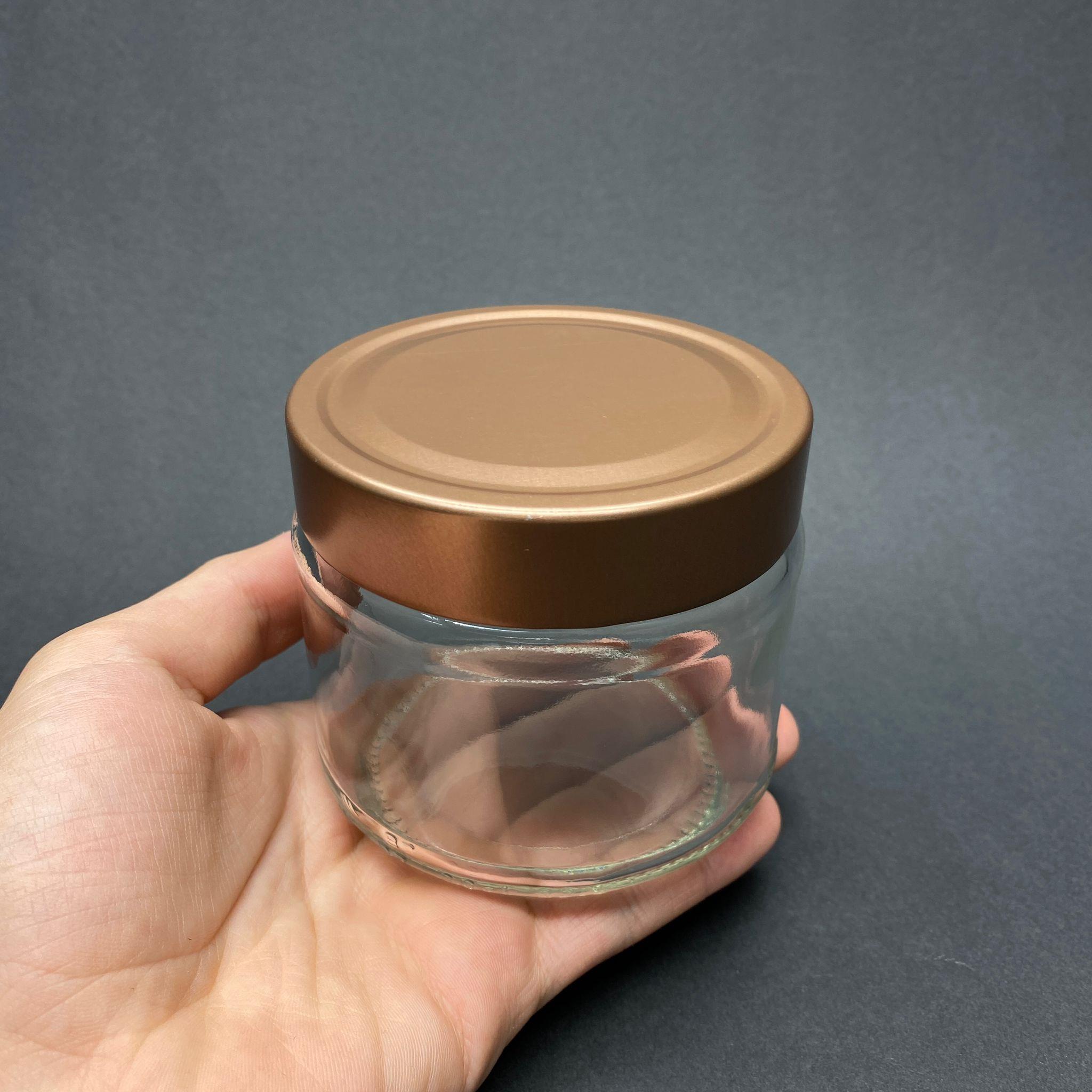 300 CC CAM KAVANOZ (SİLME HACİM 330 ML) - DERİN BRONZ LÜKS METAL KAPAKLI - 300 ML CAM KAVANOZ - MAGNOLİA KAVANOZU - PAŞABAHÇE