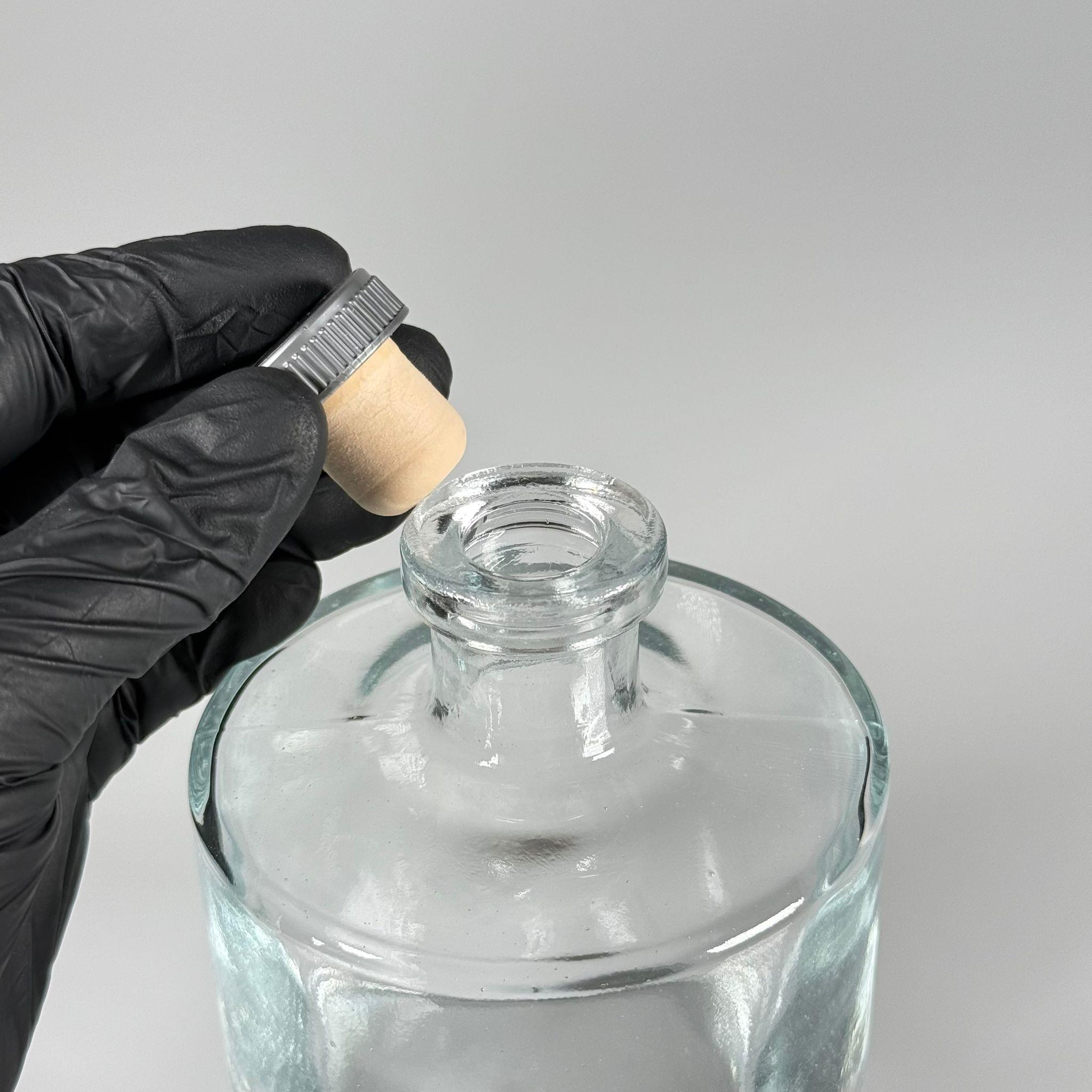 500 CC LÜX ŞİŞE - SİLİNDİR - 500 ML BÜYÜK BOY DİFFUSER ŞİŞE GRİ MANTAR TIPALI