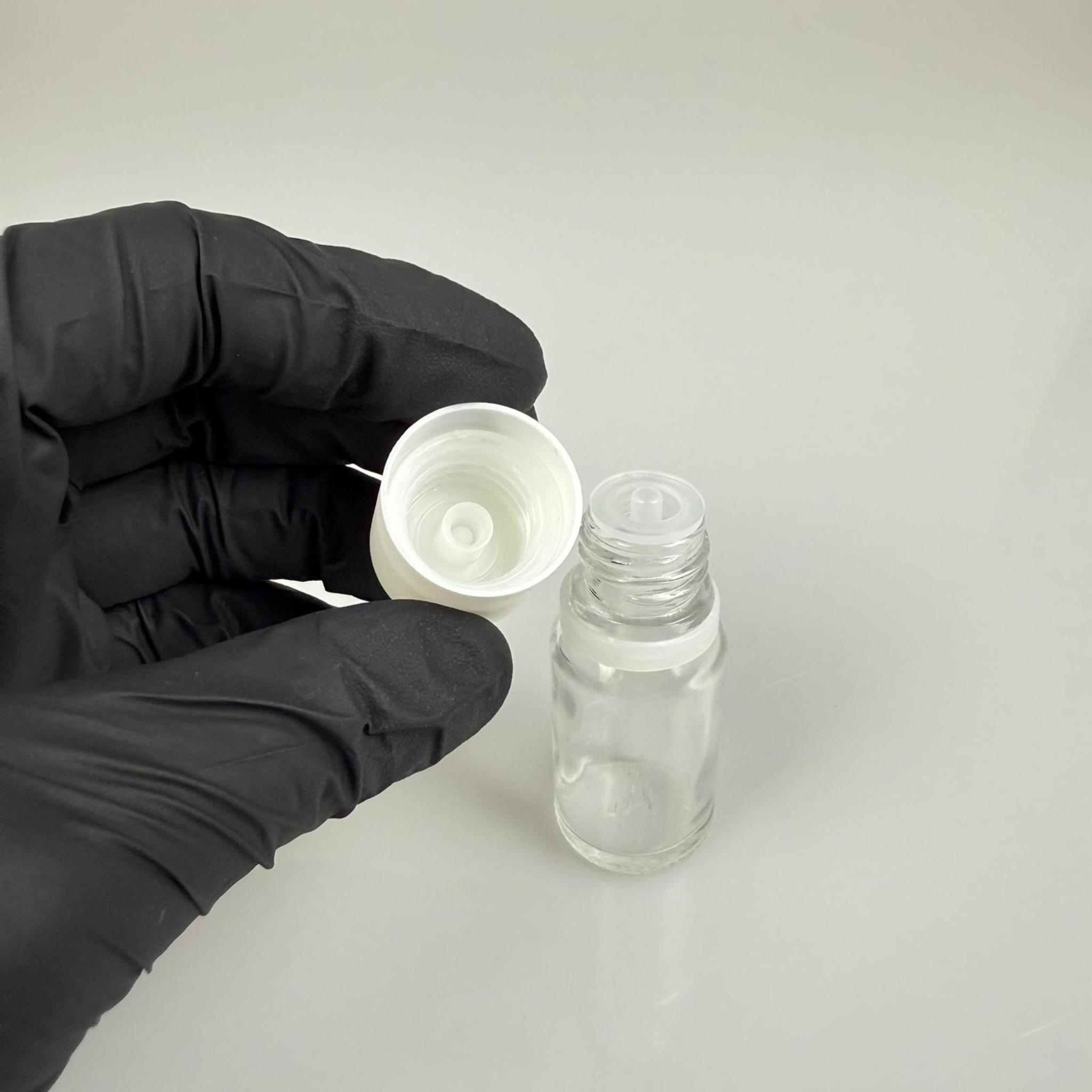 10 CC ŞEFFAF CAM ŞİŞE + İÇTEN DAMLALIKLI ÇOCUK KİLİTLİ BEYAZ KAPAK - SAYDAM 10 ML KİLİT KAPAKLI DAMLATMALI ŞİŞE