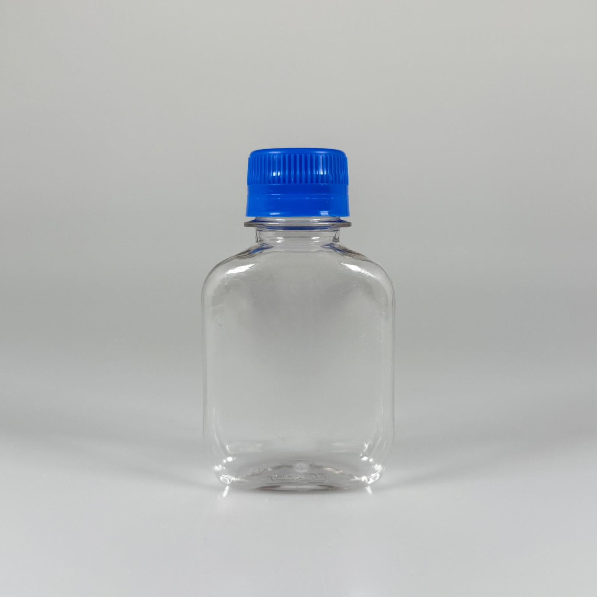 100 CC KİLİTLİ CONTALI KAPAKLI PLASTİK ŞİŞE - 100 ML PET ŞİŞE KALIN (15 GR) - ELLE KAPATARAK KİLİTLENİR SIZDIRMAZ MAVİ KAPAK - NUMUNE ŞİŞESİ