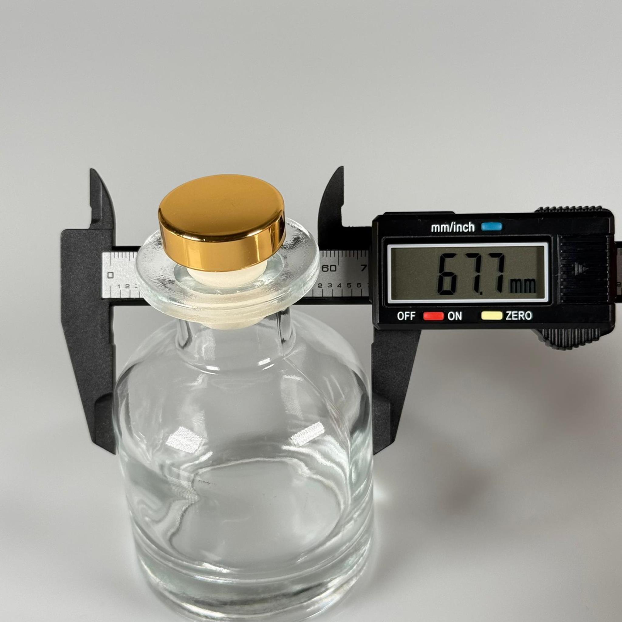 150 CC ŞEFFAF SİLİNDİR BAMBU CAM ESANS ŞİŞESİ - 150 ML KOKU, ESANS, PARFÜMERİ ŞİŞESİ - GOLD MANTAR TIPALI TAKIM