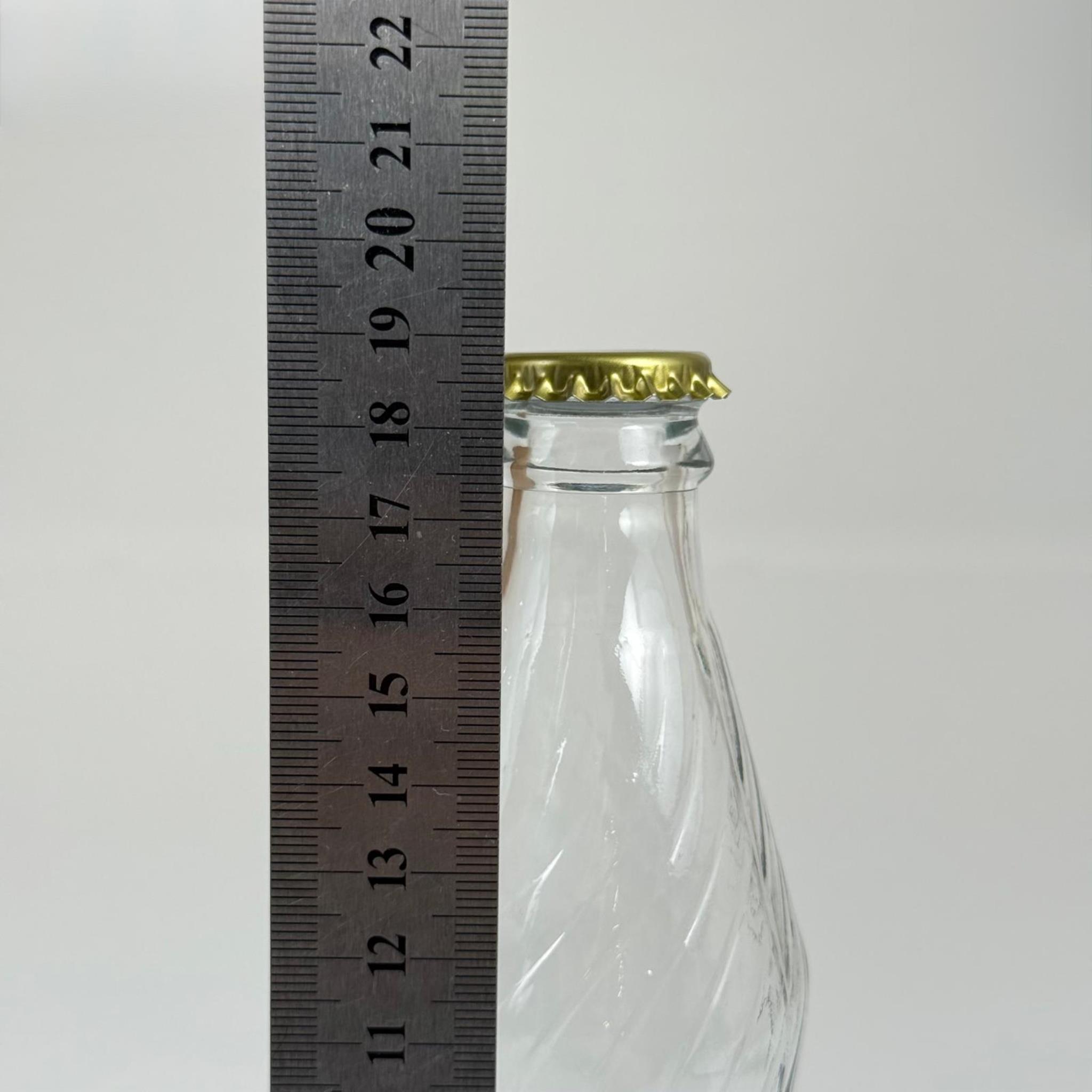 250 CC ŞEFFAF CAM GAZOZ ŞİŞESİ - GOLD KAPAKLI - 250 ML SODA ŞİŞESİ - ŞİŞE VE KAPAK AYRI GELİR