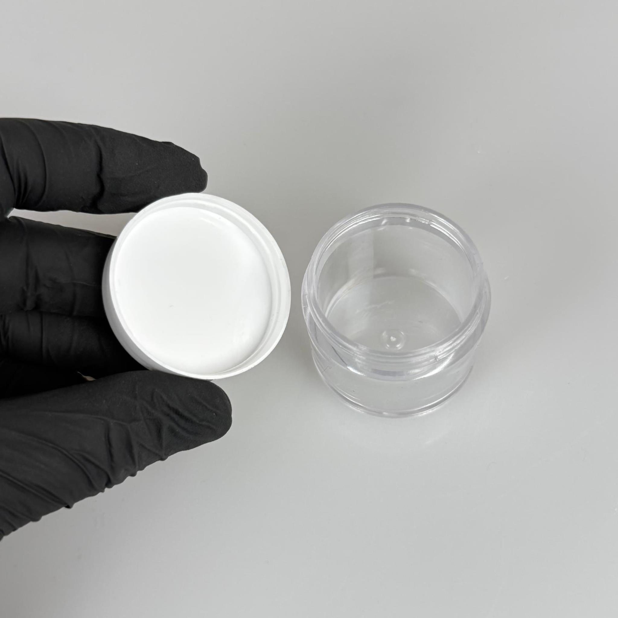 20 CC KRİSTAL KAVANOZ - BEYAZ PLASTİK KAPAKLI  - 20 ML KREM KAVANOZ KALIN ŞEFFAF PLASTİK MİKA AKRİLİK