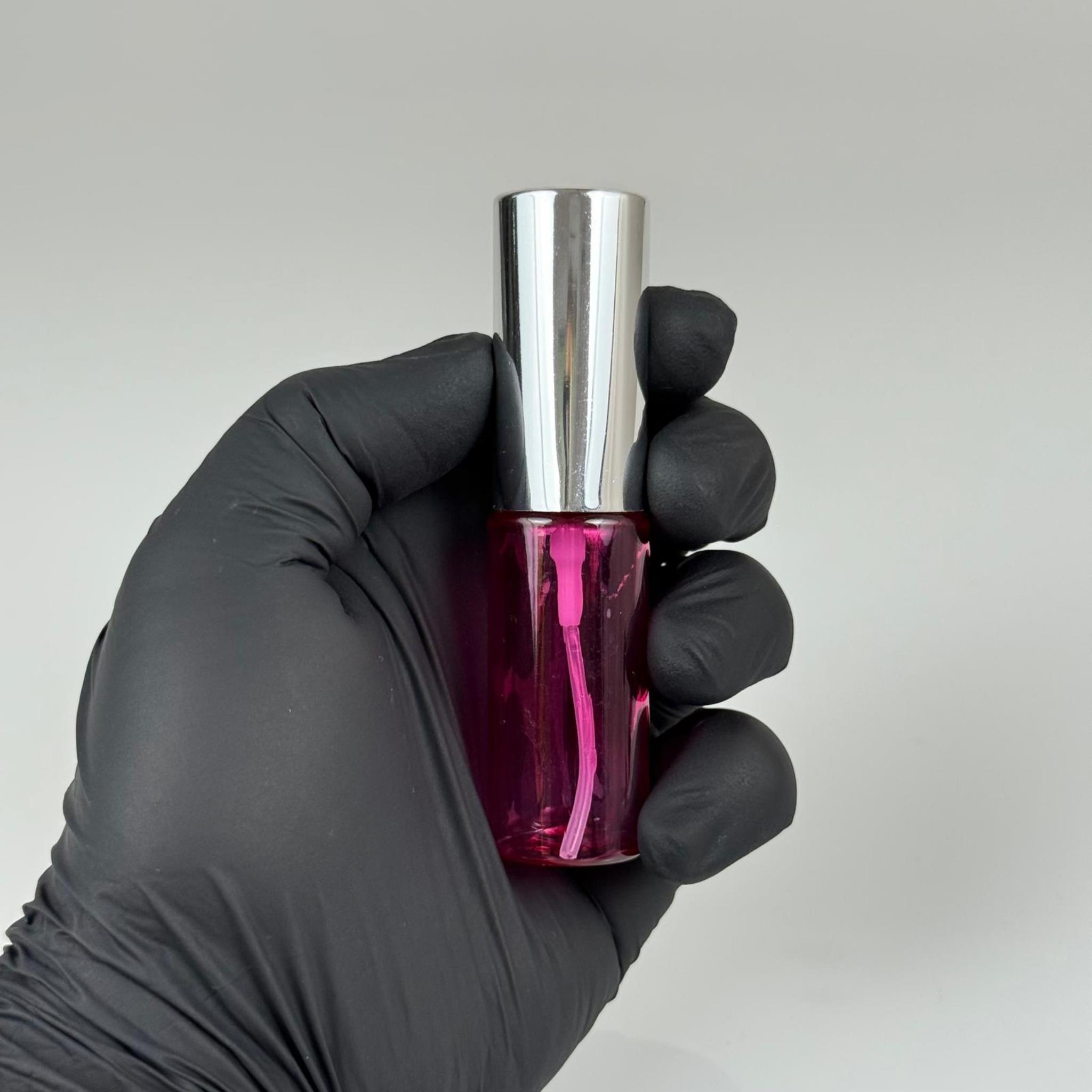 15 ML PET KOLONYA, PARFÜM VB ŞİŞELERİ - METAL ALÜMİNYUM GÜMÜŞ KAPAK + VİDALI SPREY + 15 CC PEMBE ŞİŞE SET TAKIM