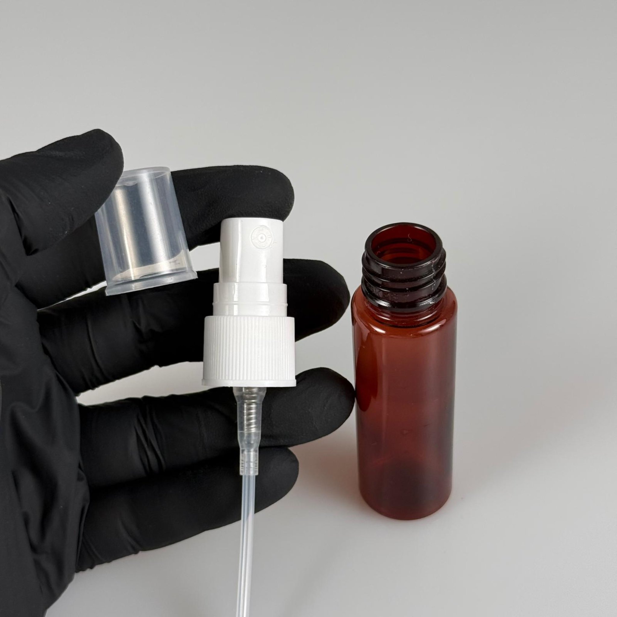20 CC AMBER PET ŞİŞE - BEYAZ SPREYLİ TESTER 20 ML PLASTİK ŞİŞE