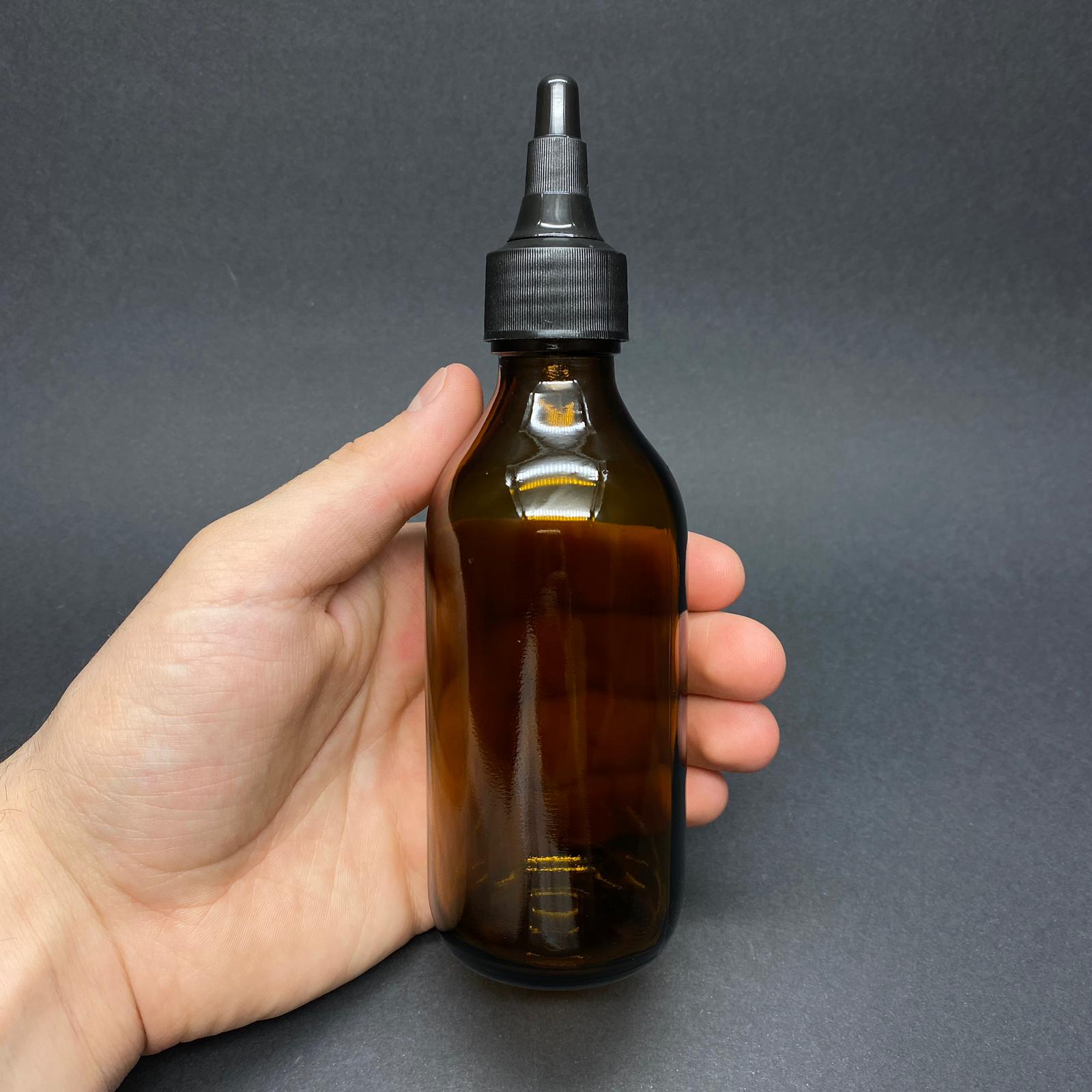 150 CC AMBER CAM ŞİŞE - 25 PP AĞIZ - SİYAH ASANSÖR KAPAKLI - 150 ML KAHVERENGİ BOŞ ŞURUP ŞİŞESİ - 150 ML ECZA ŞİŞESİ 25 PP