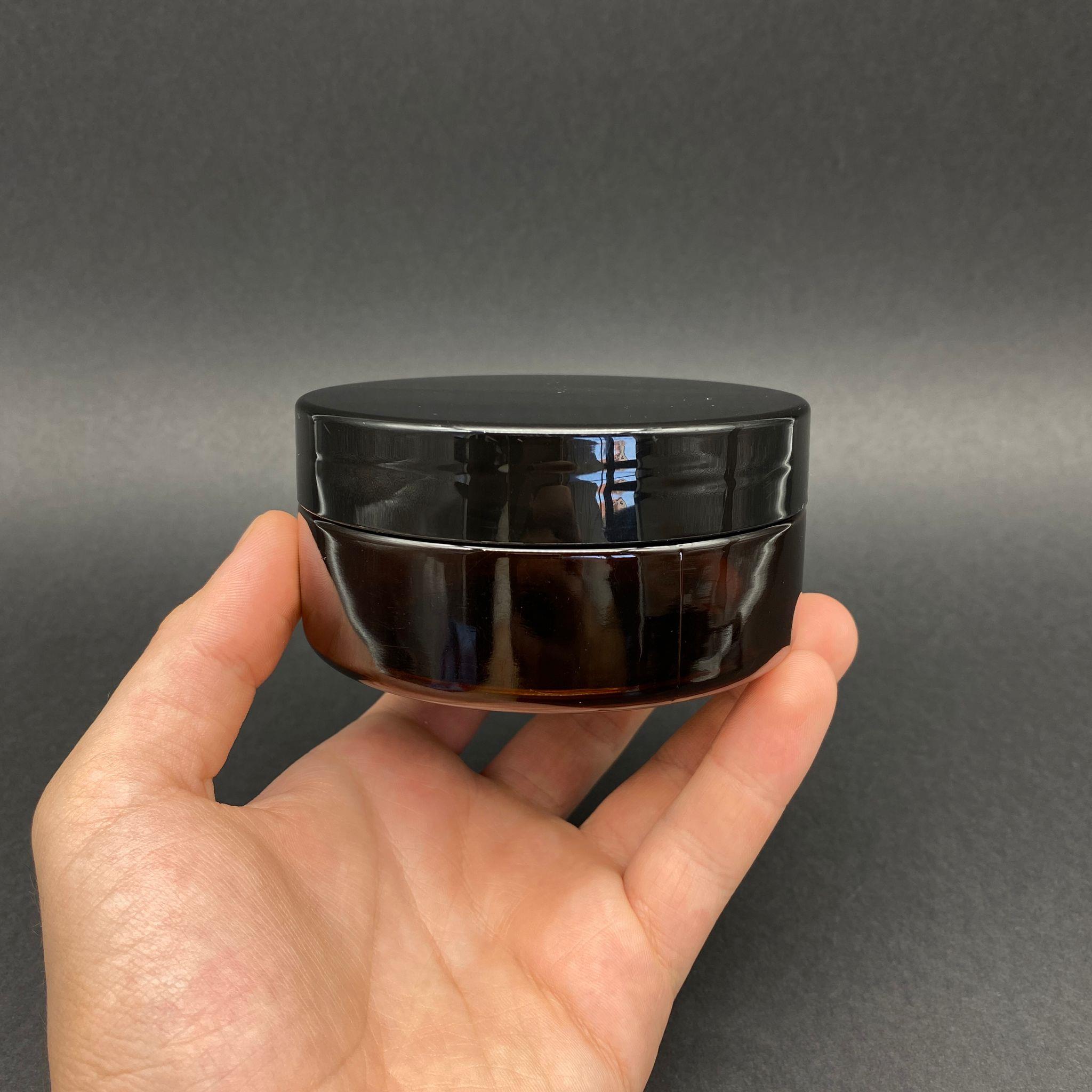 150 CC SERT PLASTİK AMBER KAVANOZ - SİYAH KAPAKLI - 150 ML KAHVERENGİ KAVANOZ