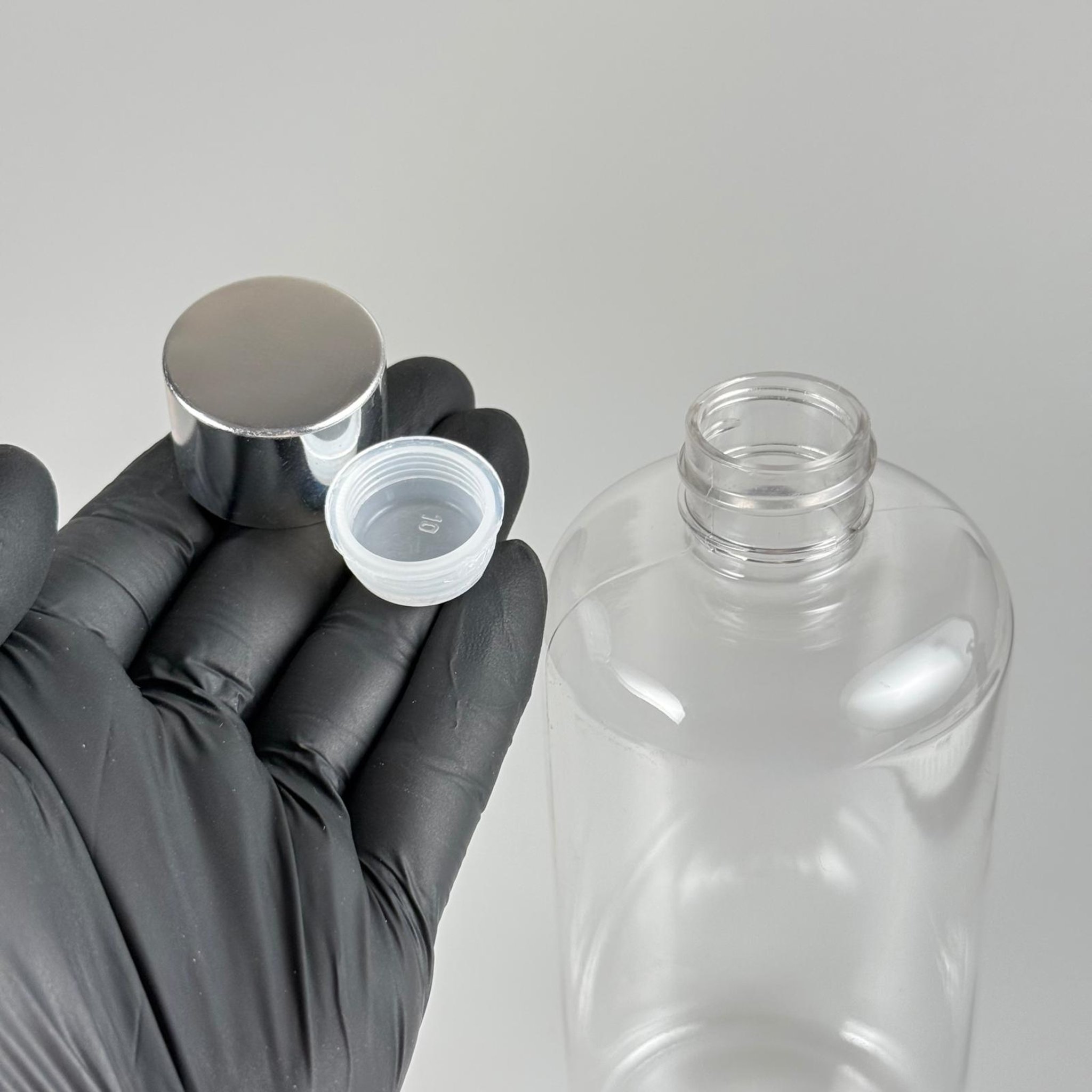 500 CC UZUN SİLİNDİR PET ŞİŞE + ALÜMİNYUM KAPLAMALI GÜMÜŞ KAPAKLI + KÖR TIPALI TAKIM - 500 ML PET ŞİŞE