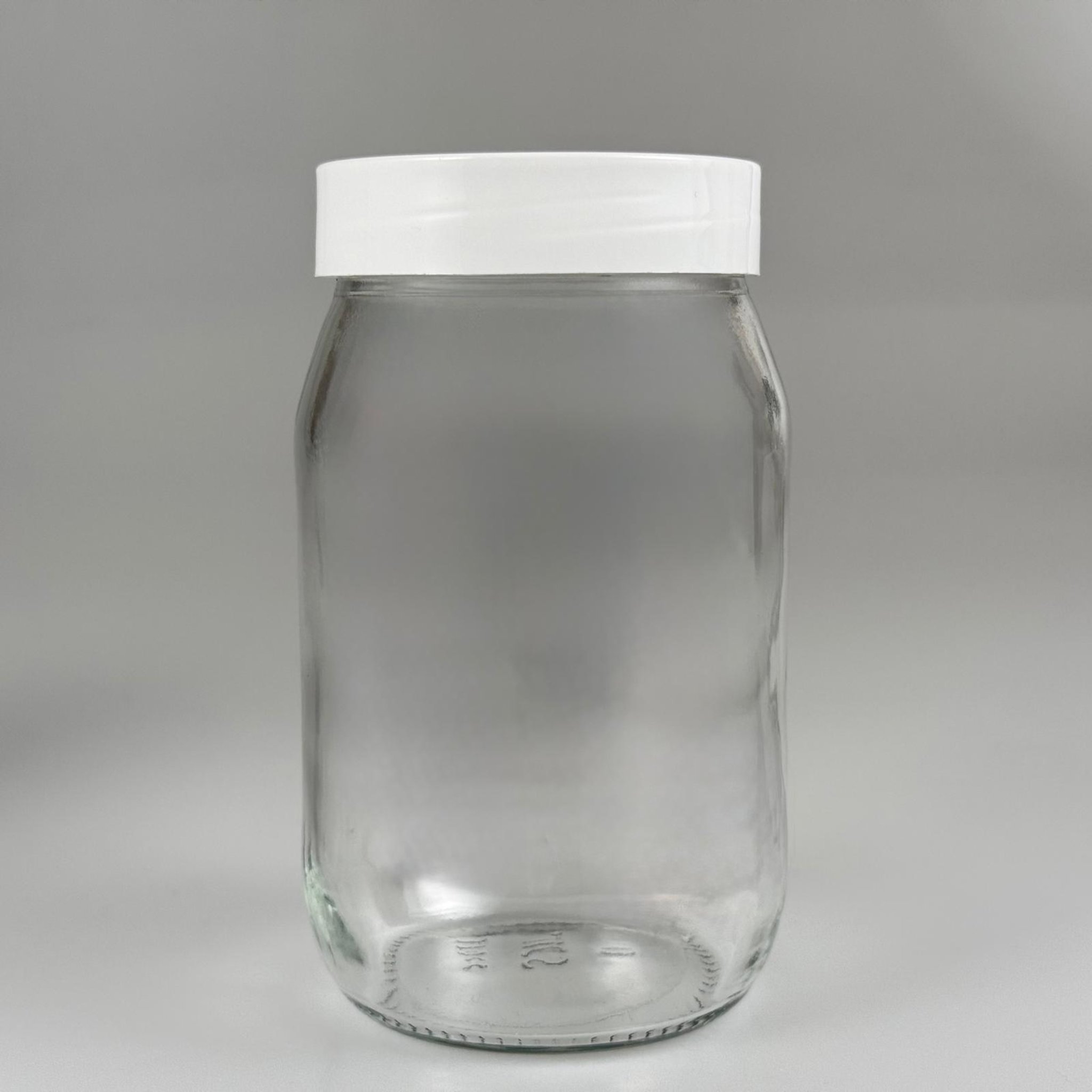 370 CC STANDART KAVANOZ - BEYAZ PLASTİK KAPAKLI - 370 ML CAM KAVANOZ