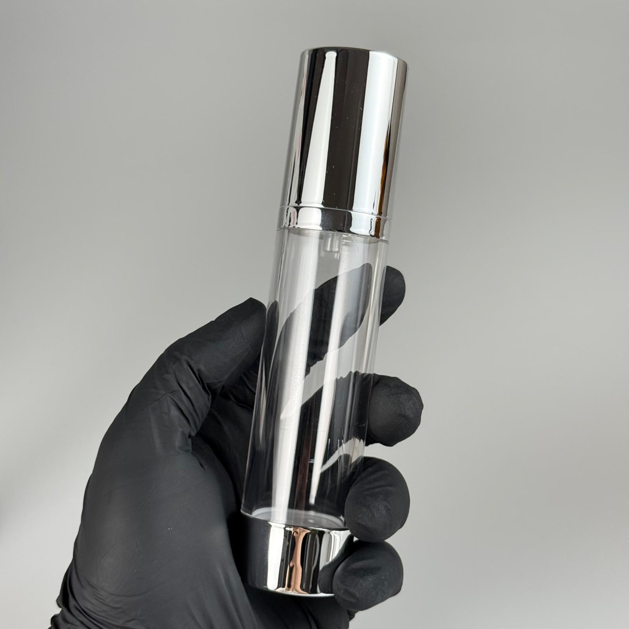 BOŞ KREM VE LOSYON ŞİŞESİ 50 ML BOŞ AİRLESS ŞİŞE - HAVASIZ POMPALI GÜMÜŞ ASANSÖR AİRLESS ŞİŞE