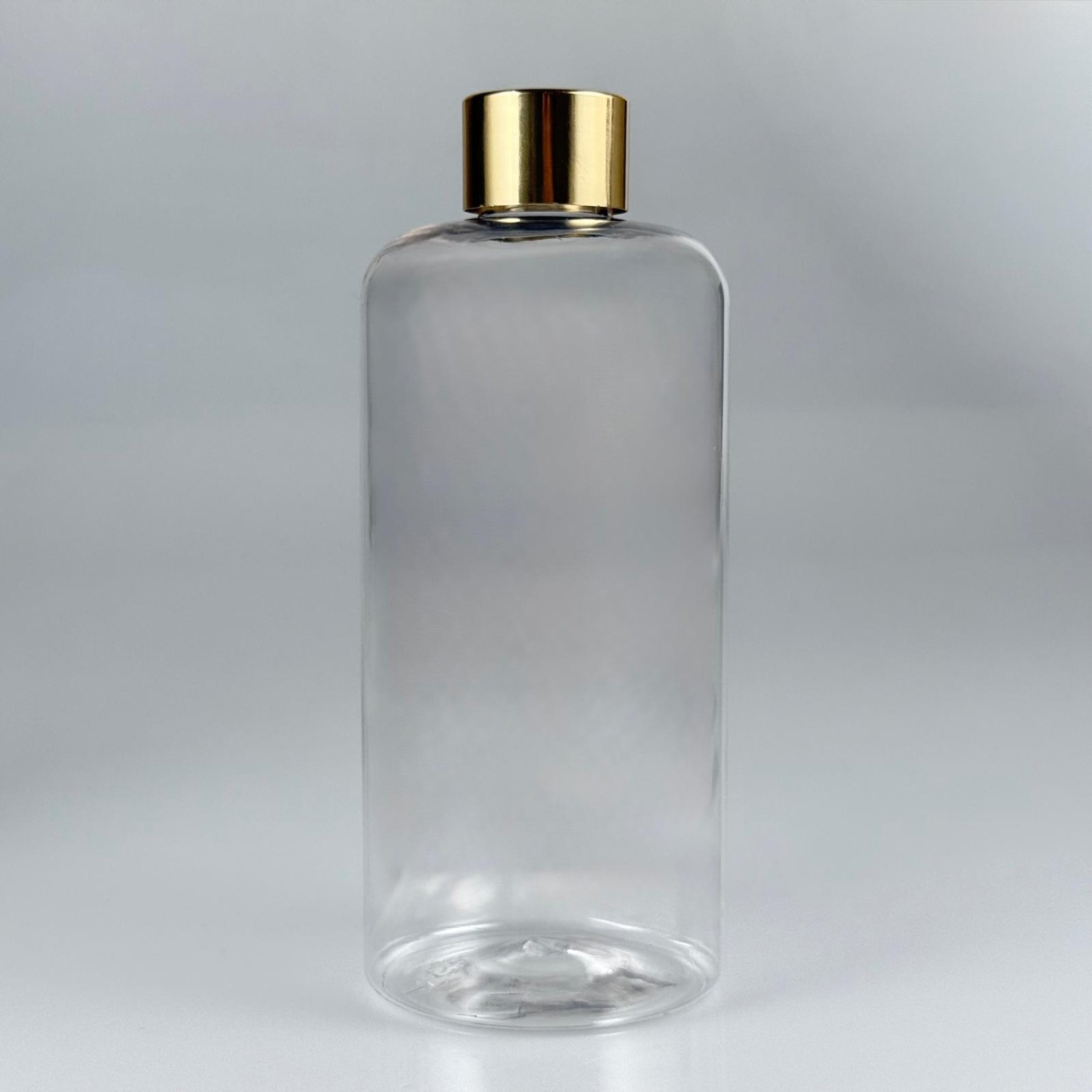 500 CC UZUN SİLİNDİR PET ŞİŞE + ALÜMİNYUM KAPLAMALI GOLD KAPAKLI TAKIM - 500 ML PET ŞİŞE