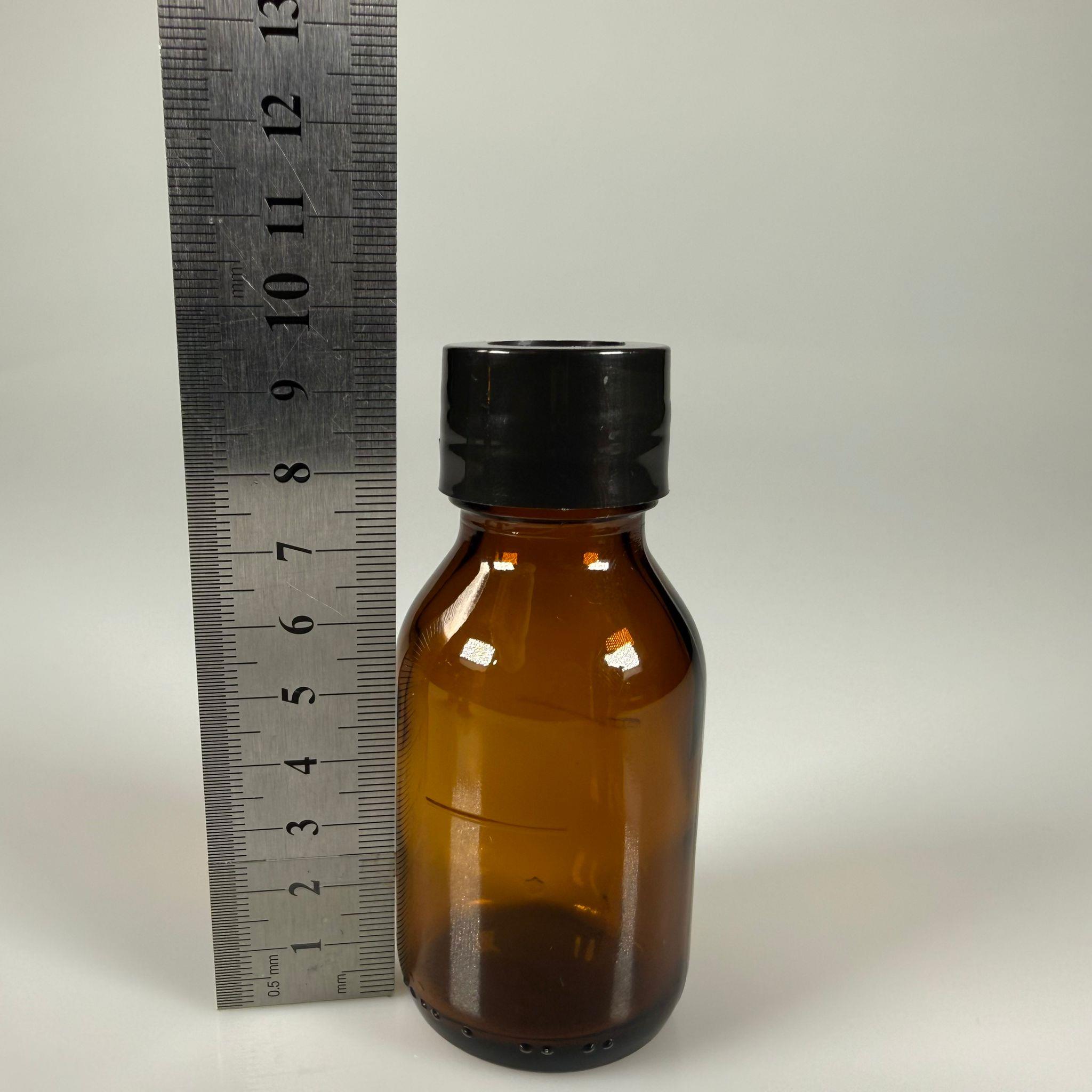 FLAKON ENJEKTÖR SERUM ŞİŞESİ - 50 ML AMBER ECZA CAM ŞİŞE + VİDALI DELİKLİ KAPAK (ELLE ÇEVİREREK KAPANIR) + KAUÇUK BUTİL TIPA TAKIM