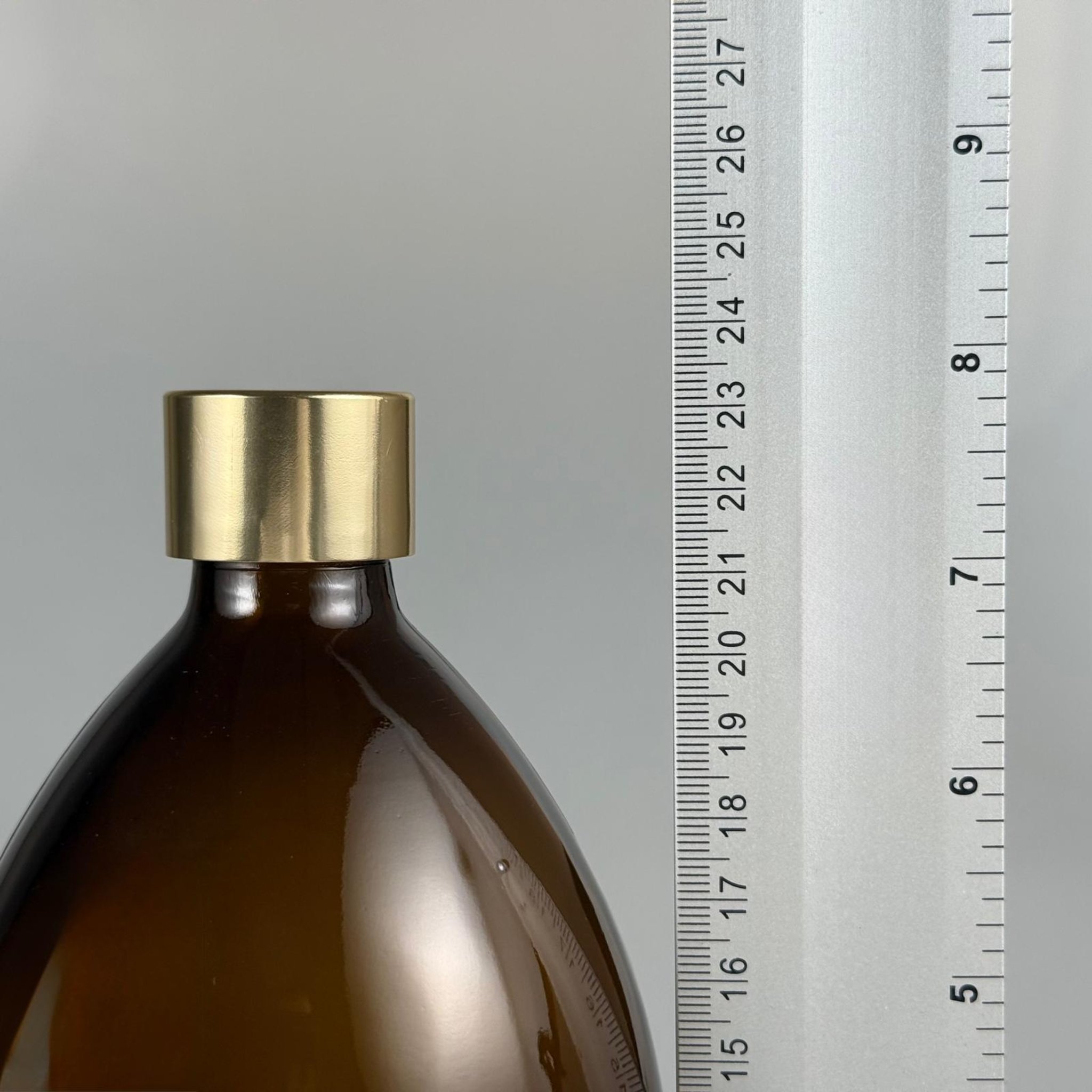 1000 CC AMBER CAM ŞİŞE + ALÜMİNYUM KAPLAMALI GOLD KAPAKLI + DAMLALIKLI KOLONYA TIPALITAKIM - 1000 ML KAHVERENGİ CAM ŞİŞE