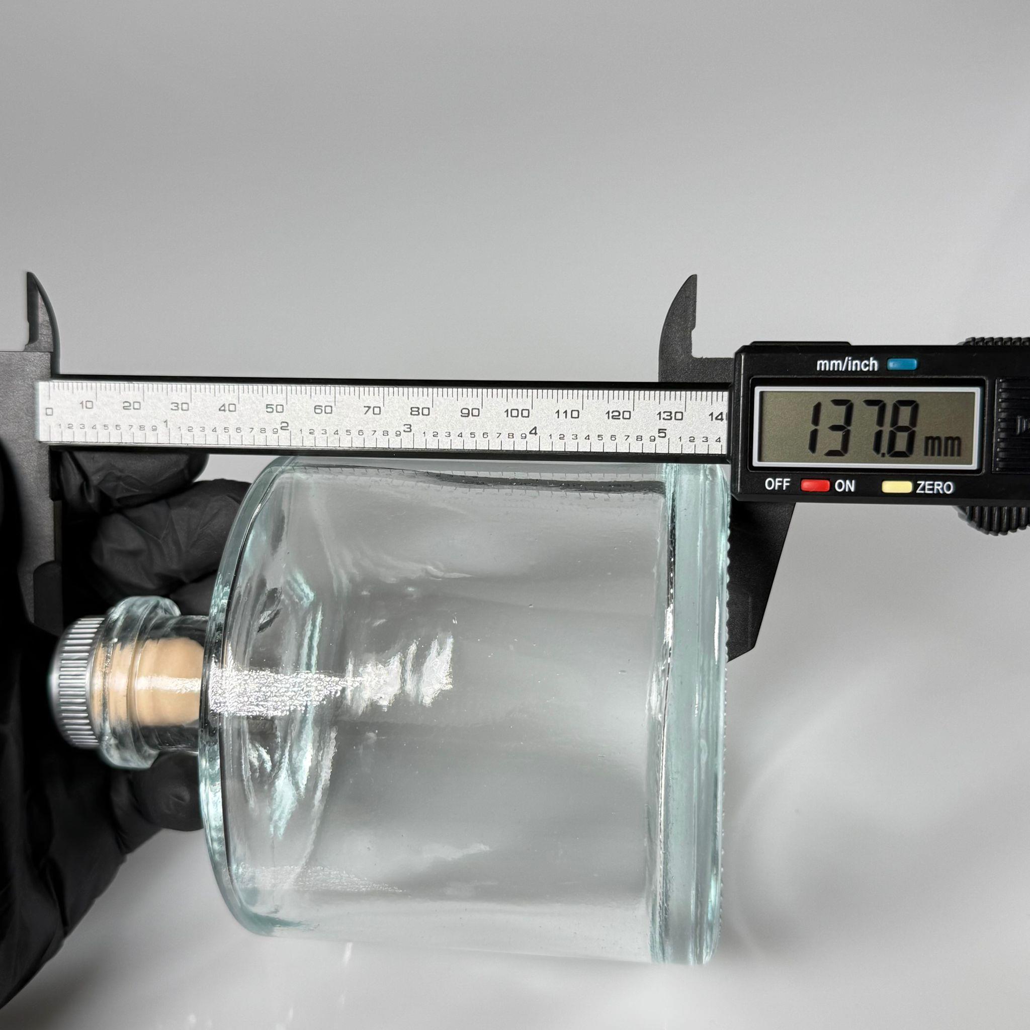 500 CC LÜX ŞİŞE - SİLİNDİR - 500 ML BÜYÜK BOY DİFFUSER ŞİŞE GRİ MANTAR TIPALI