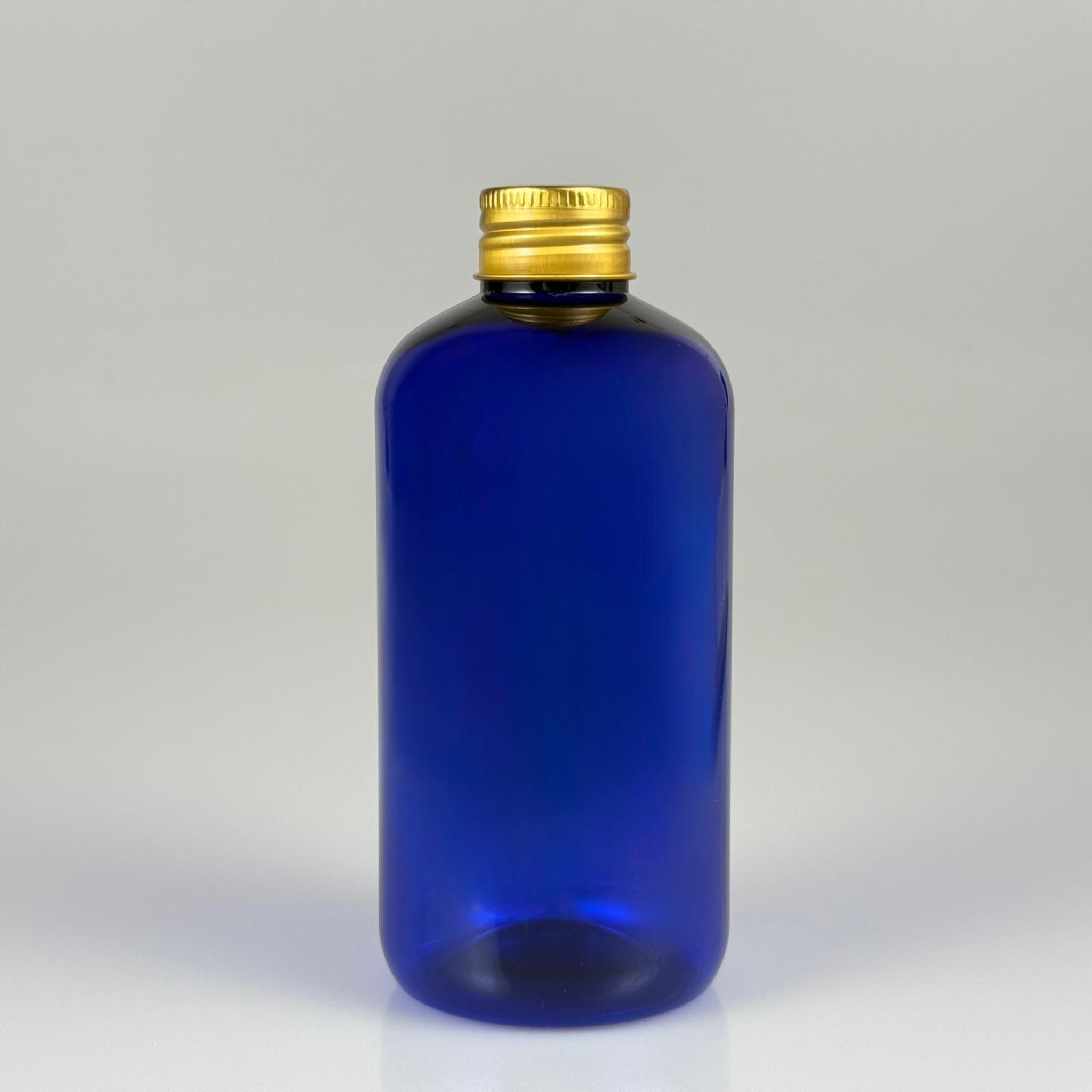 250 CC MAVİ PLASTİK ŞİŞE ZEYNEP MODEL ( 24 AĞIZ ) + KÖPÜK CONTALI GOLD METAL ALÜMİNYUM KAPAKLI - 250 ML KAPAKLI MAVİ TOMBUL PET ŞİŞELER