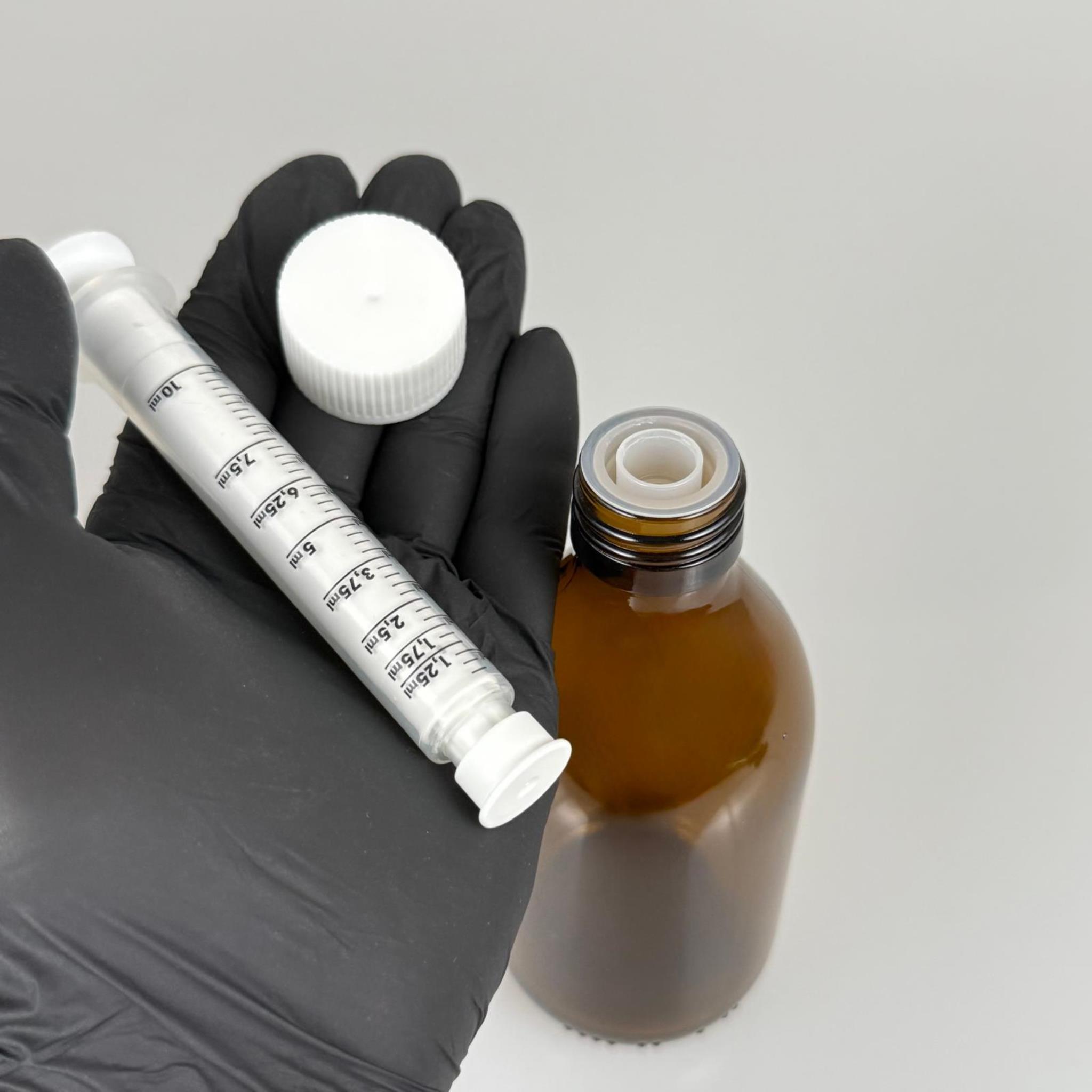 250 ML CAM ECZA ŞİŞESİ + 10 ML DOZAJ PİPETİ + DOZAJ TIPASI + CONTALI PLASTİK KAPAK TAKIM