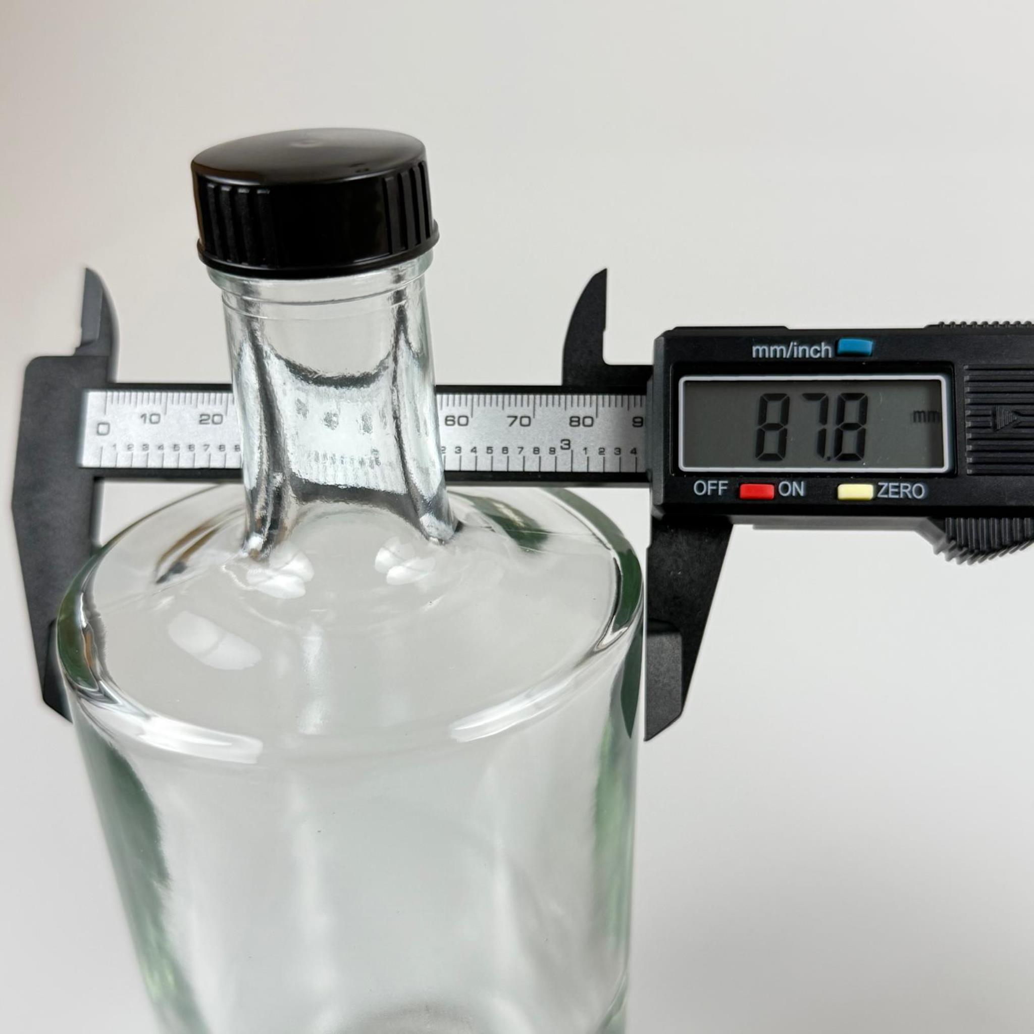 500 CC KALIN DİPLİ KÜT LÜKS CAM ŞİŞE - CONTALI SİYAH KAPAKLI - 500 ML SİLİNDİR ÖZEL CAM ŞİŞE