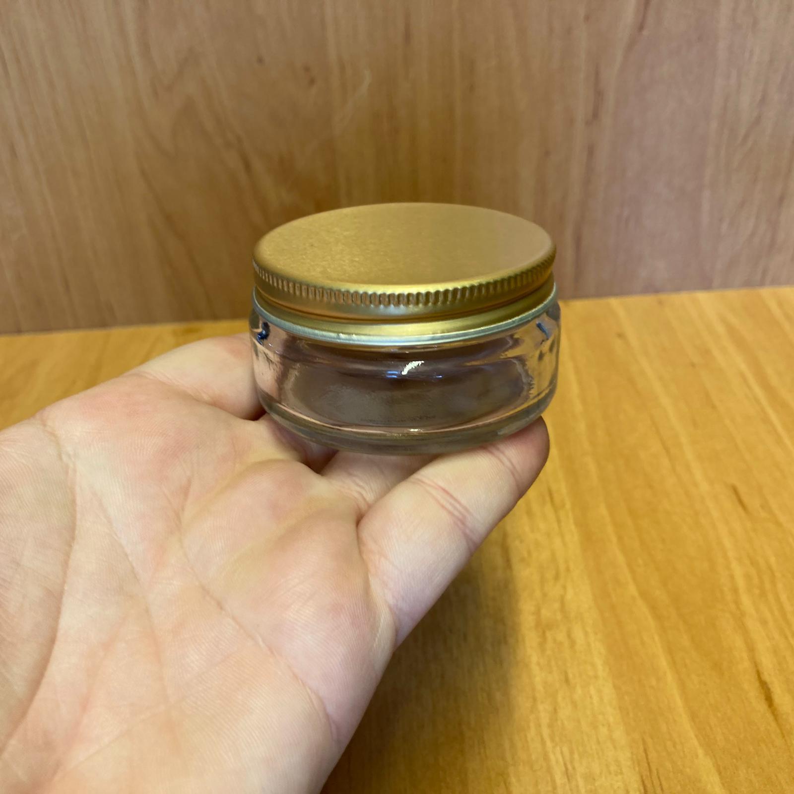 50 CC CAM KREM KAVANOZU - GOLD METAL KAPAKLI - 50 ML CAM PAŞABAHÇE KREM KAVANOZU