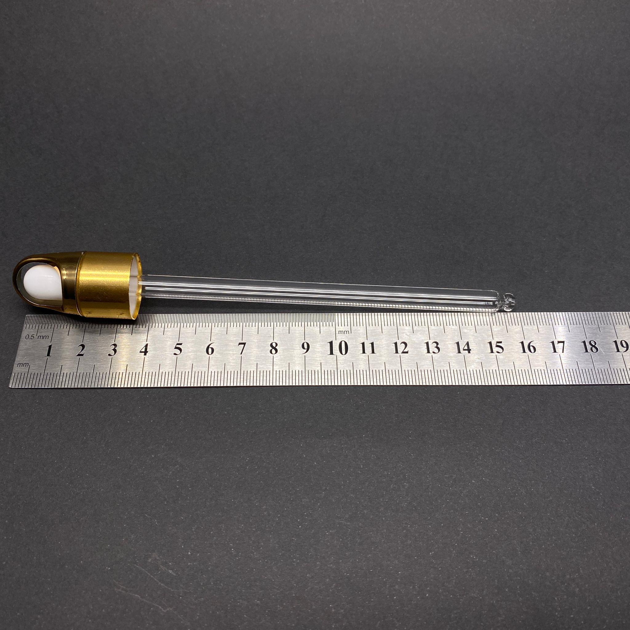 18 MM FLOWER - ÇİÇEK SEPETİ MODEL CAM DAMLALIK TAKIM - PARLAK BEYAZ EMZİK+ GOLD METAL KAPAK + CAM PİPET