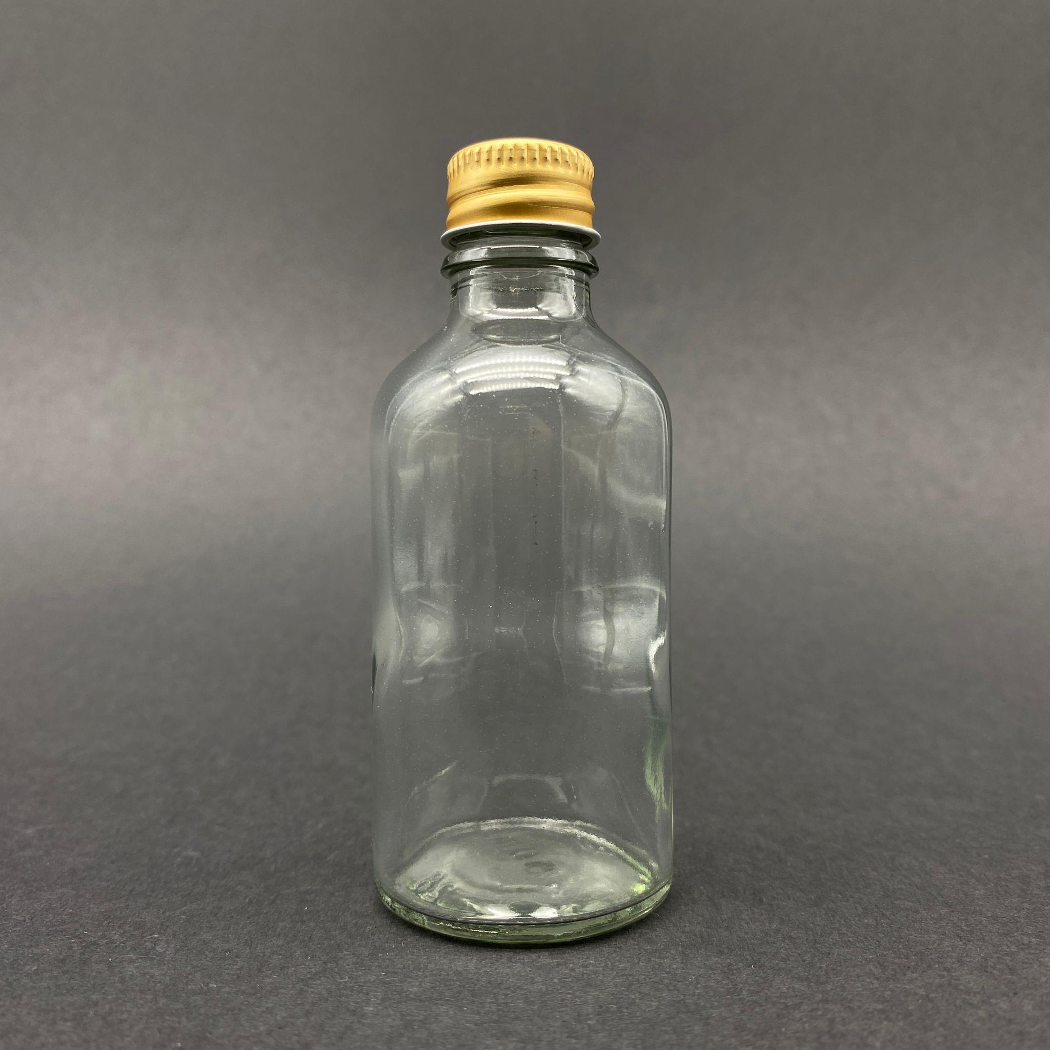 50 CC ŞEFFAF CAM ŞİŞE - GOLD VİDALI METAL KAPAKLI - 50 ML CAM ŞİŞE