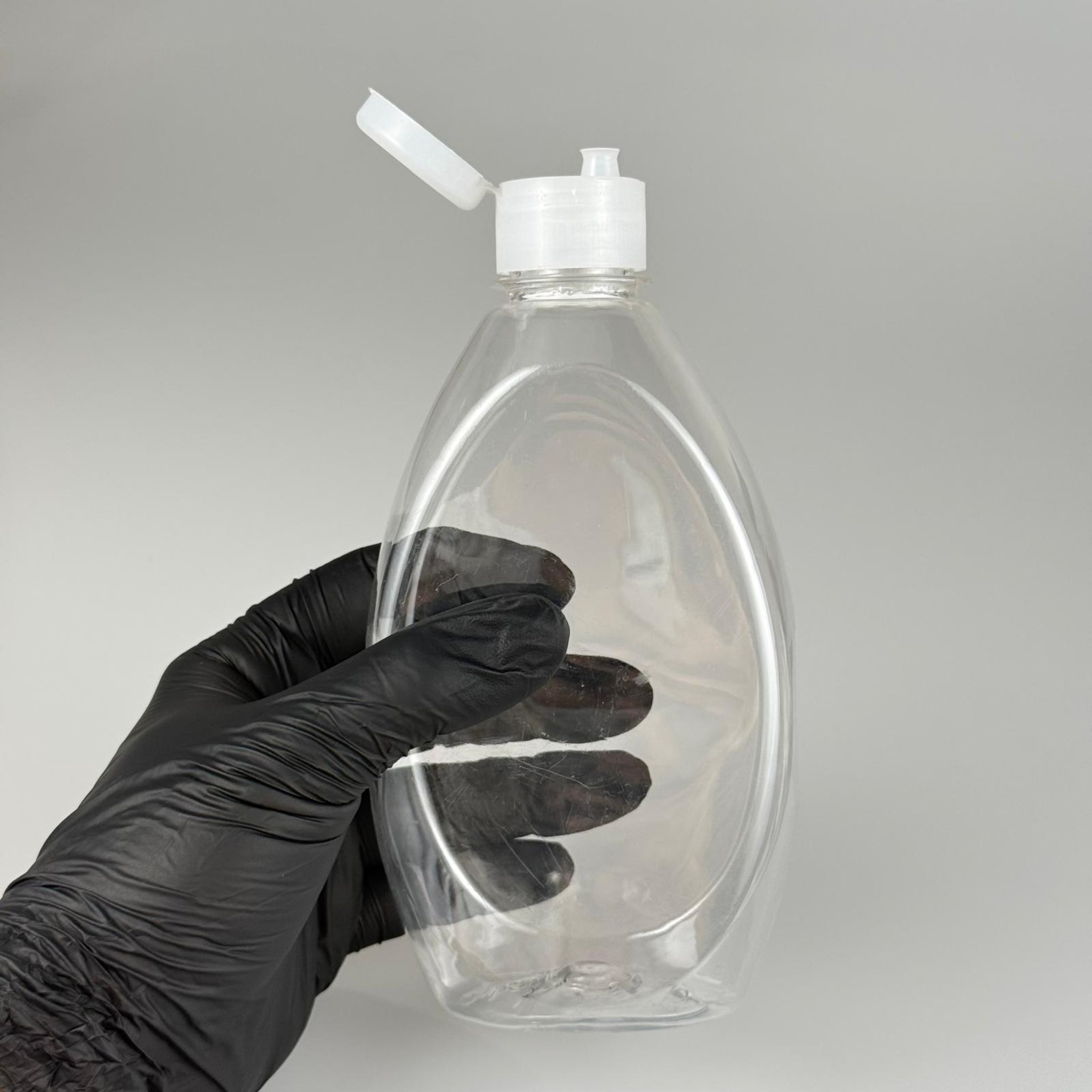 AKITICILI PET ŞİŞE - 400 ML PLASTİK ŞİŞE + 28 MM ŞEFFAF FLİPTOP AÇILIR KAPAKLI SET