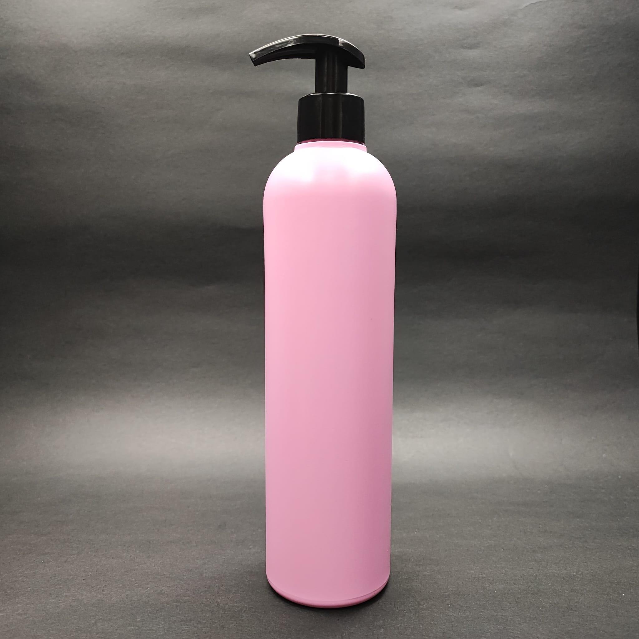 500 CC PEMBE POLİETİLEN PE ŞAMPUAN ŞİŞESİ - SİYAH SIVI SABUN POMPALI - 500 ML PE ŞAMPUAN ŞİŞESİ