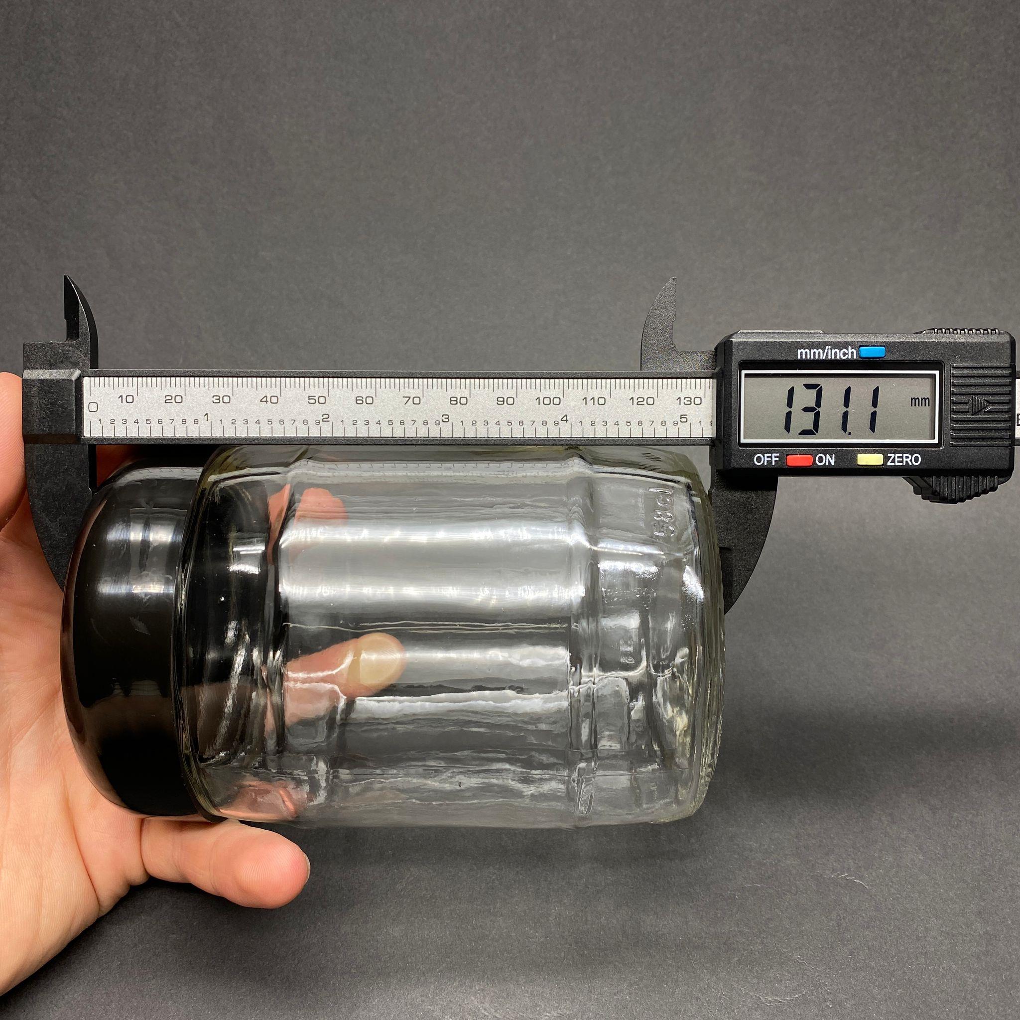 580 CC FIÇI KAVANOZ - SİYAH PLASTİK KAPAKLI - 580 ML FIÇI MODEL CAM KAVANOZ
