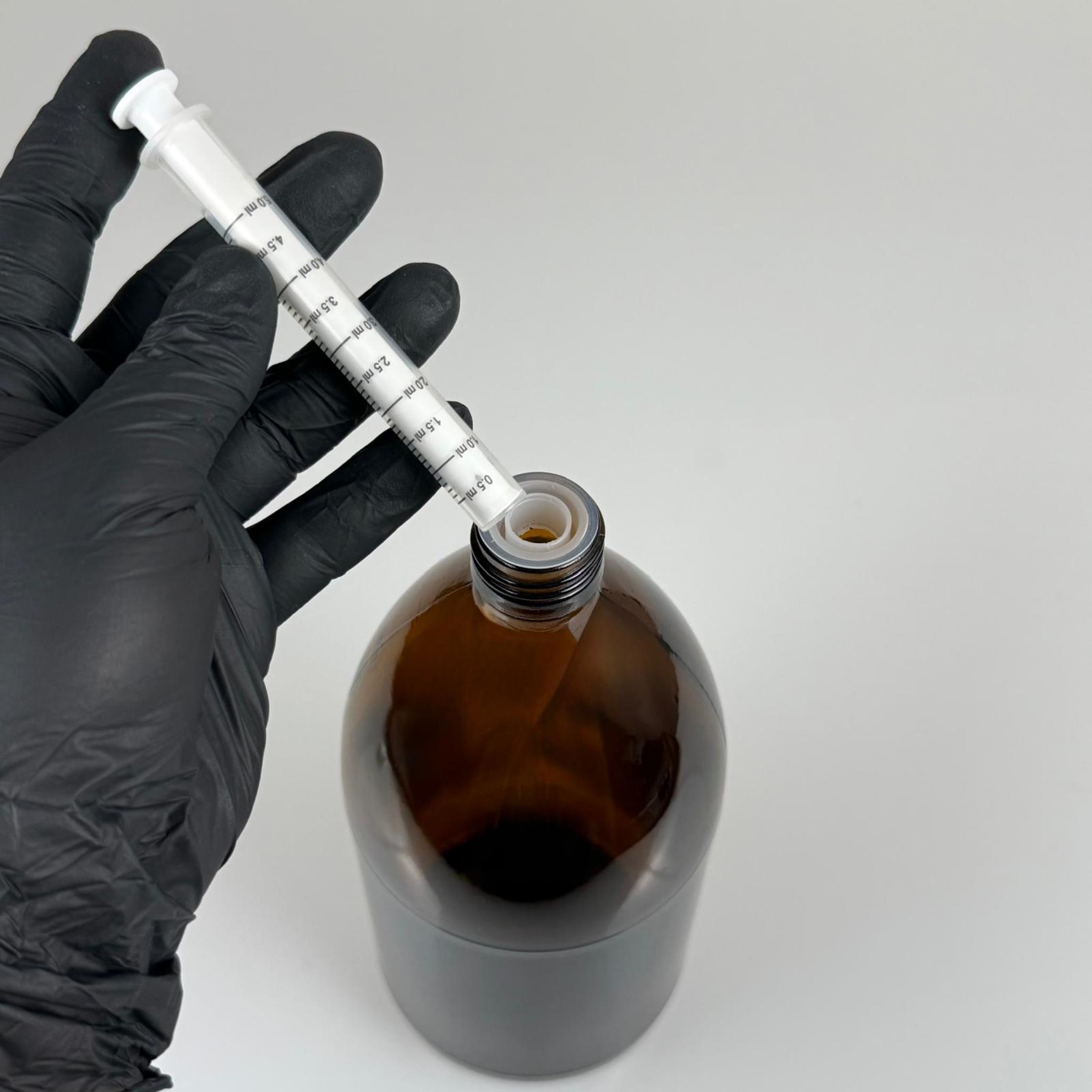 1000 ML CAM ECZA ŞİŞESİ + 5 ML DOZAJ PİPETİ + DOZAJ TIPASI + CONTALI PLASTİK KAPAK TAKIM