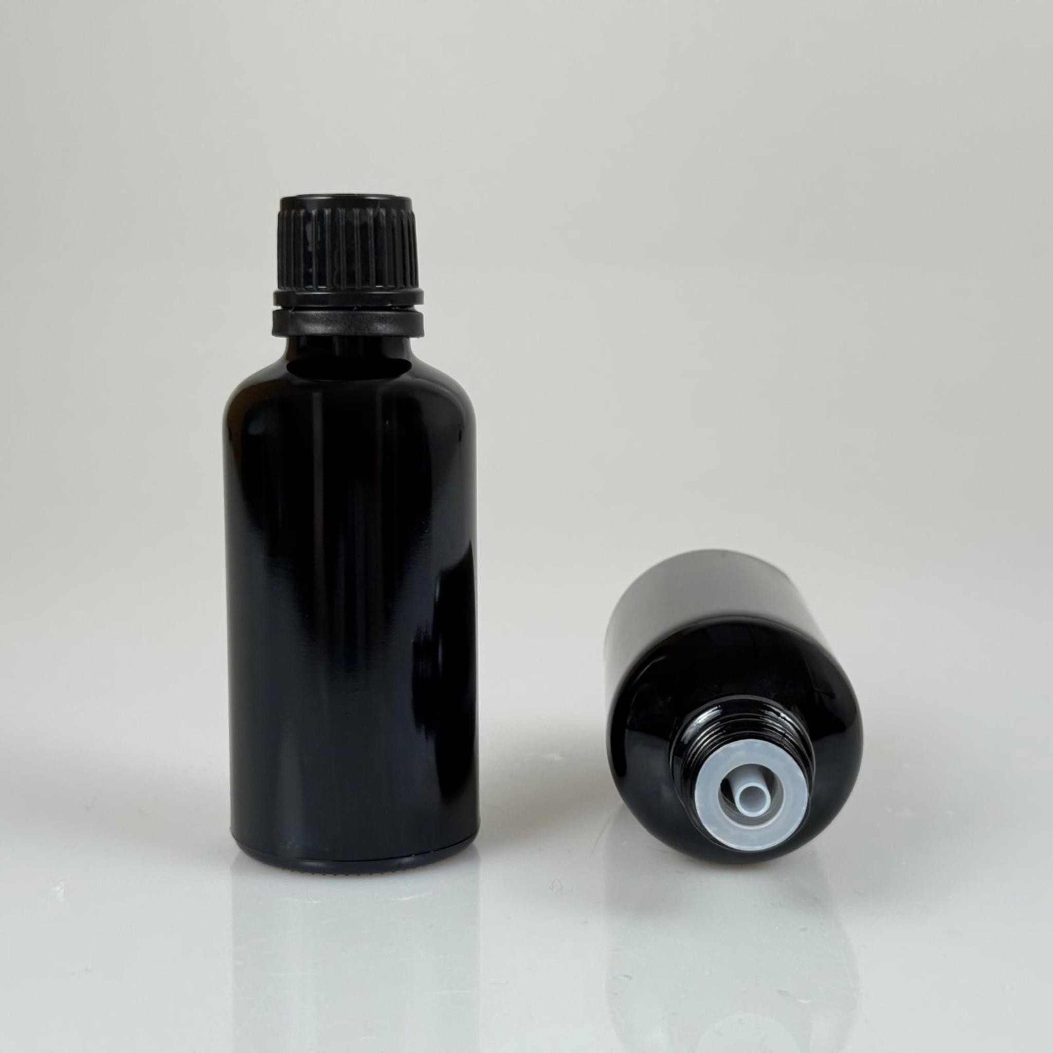 50 CC SİYAH İÇTEN DAMLALIKLI - SİYAH KİLİT KAPAKLI CAM ŞİŞE - 50 ML SİYAH YENİ İÇTEN DAMLALIKLI CAM ŞİŞE - DAMLALIKLI BOŞ ŞİŞE